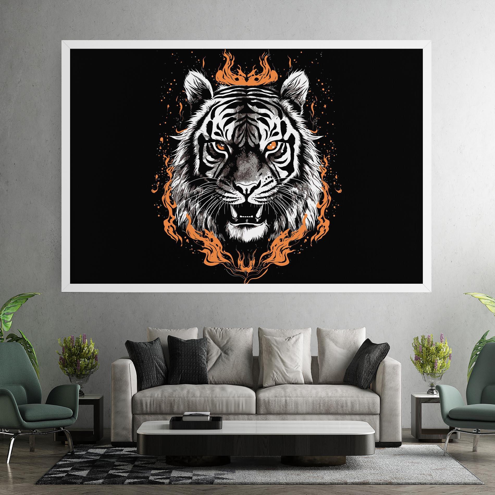 Tablou Canvas Fire Tiger mockup 7