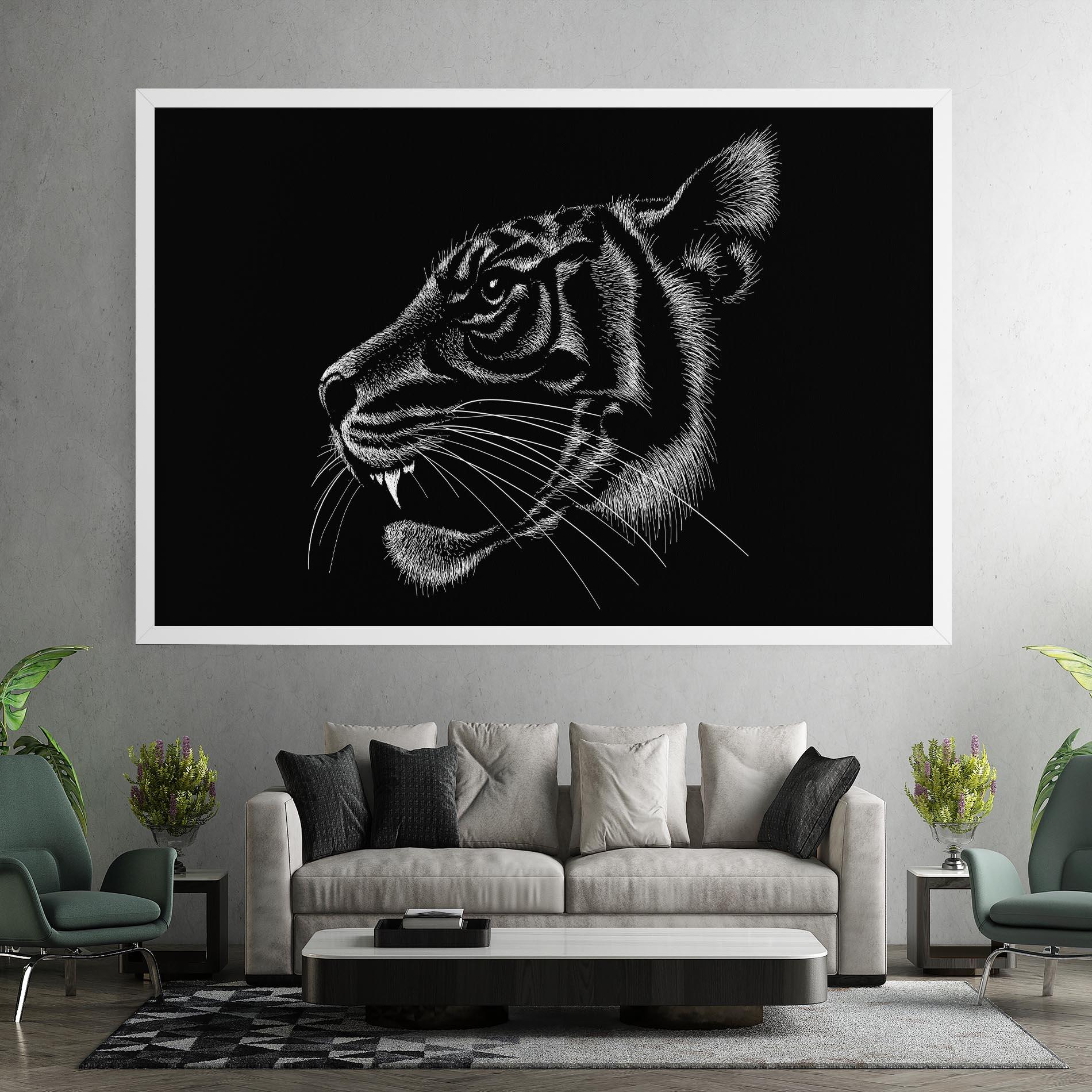 Tablou Canvas Tiger White Head mockup 7
