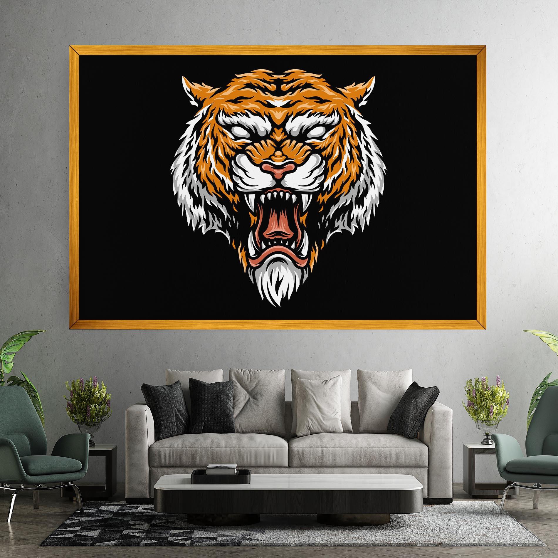 Tablou Canvas Angry Orange Tiger mockup 7