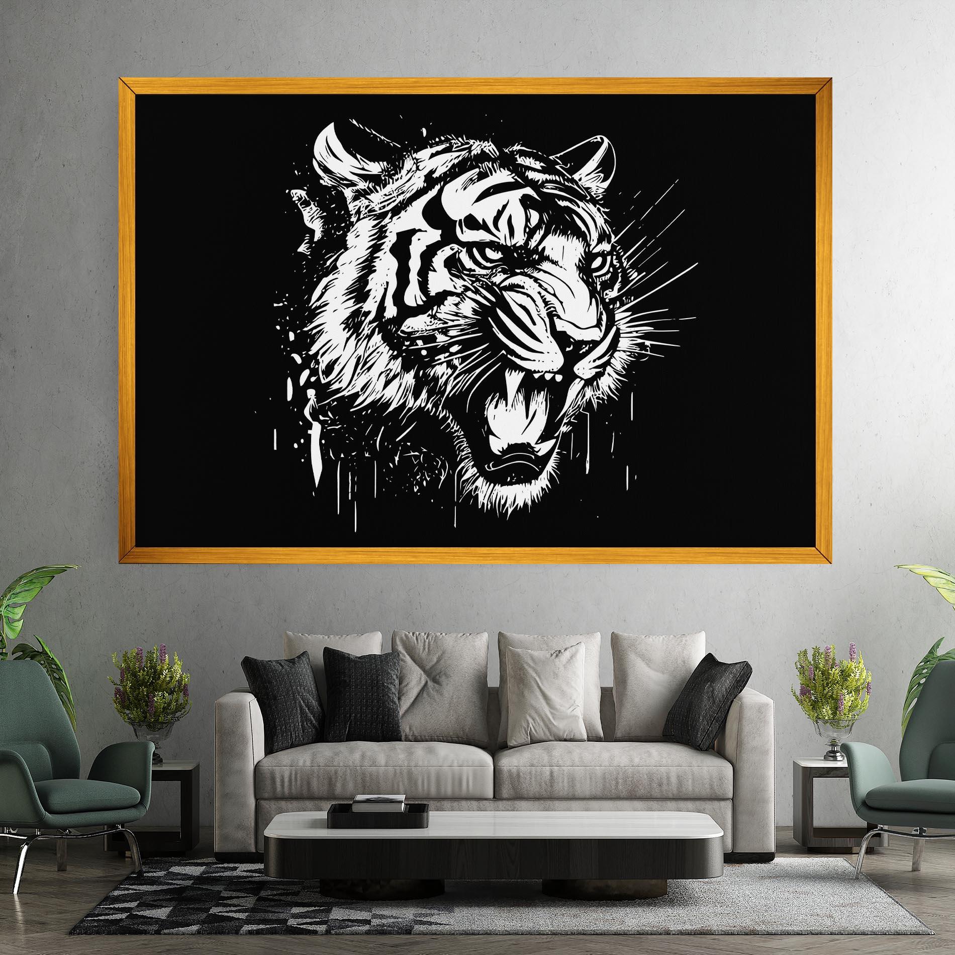 Tablou Canvas Angry Tiger Head mockup 7