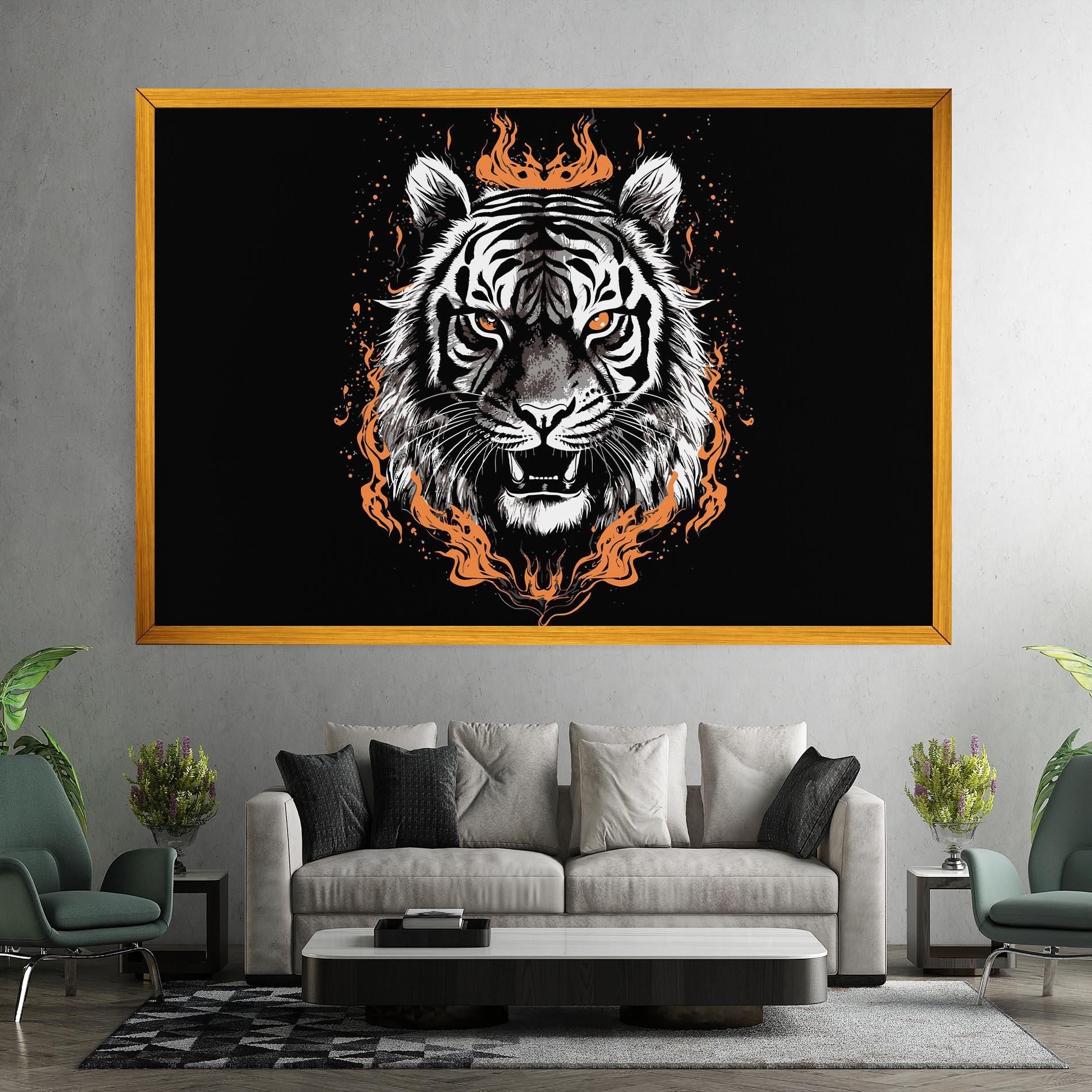 Tablou Canvas Fire Tiger mockup 7