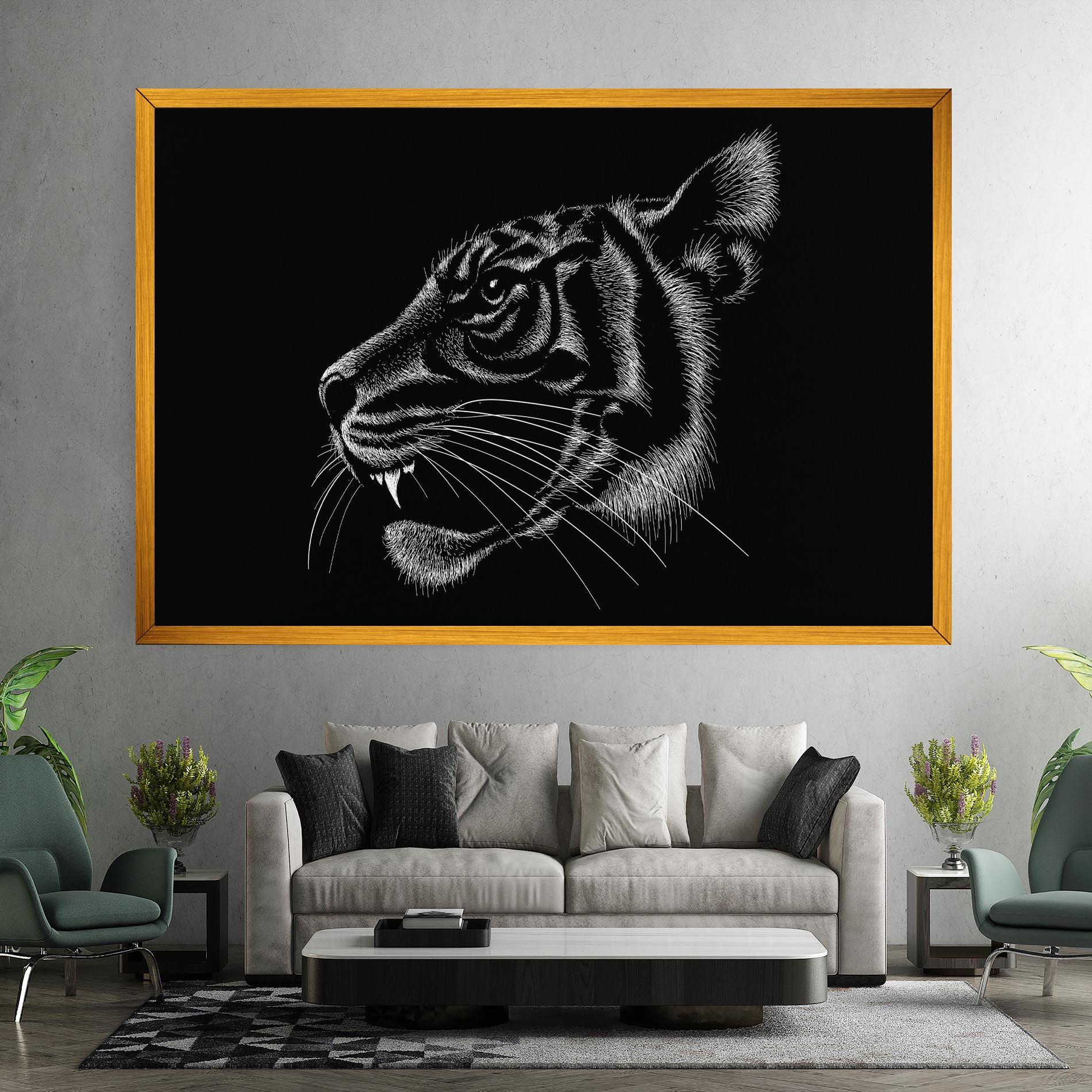 Tablou Canvas Tiger White Head mockup 7