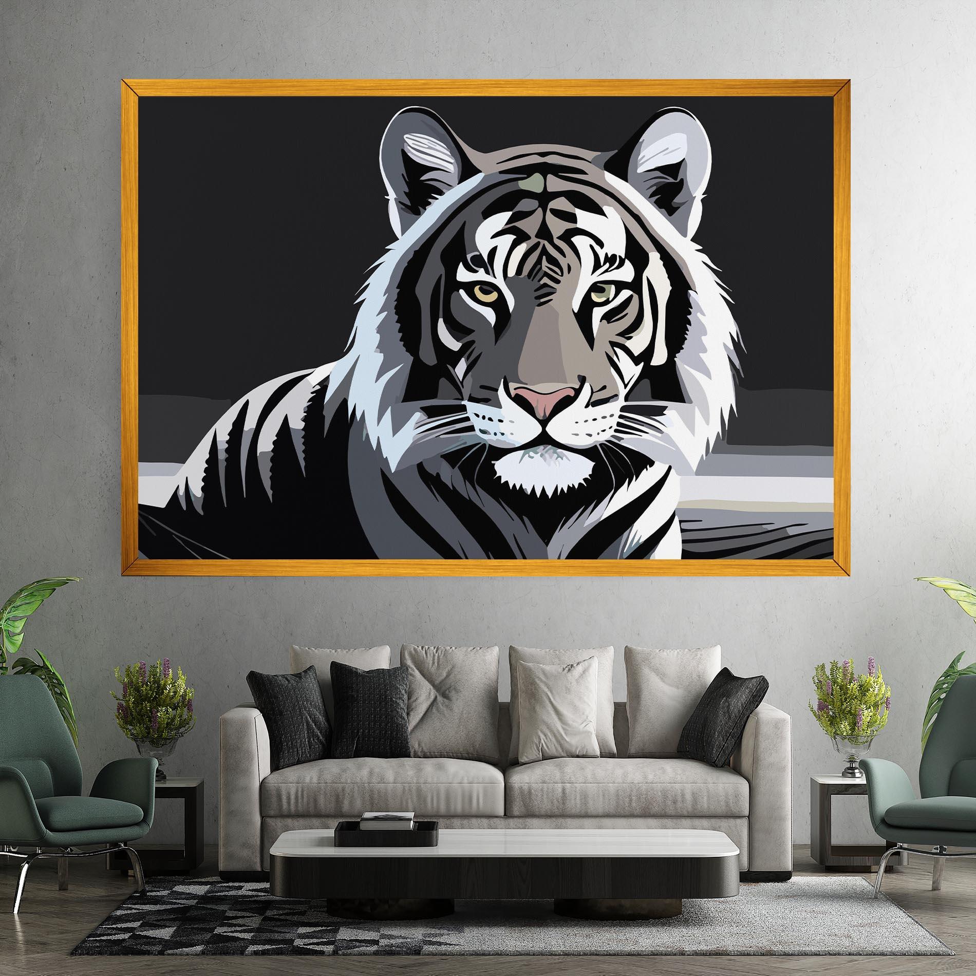 Tablou Canvas White Grey Tiger mockup 7