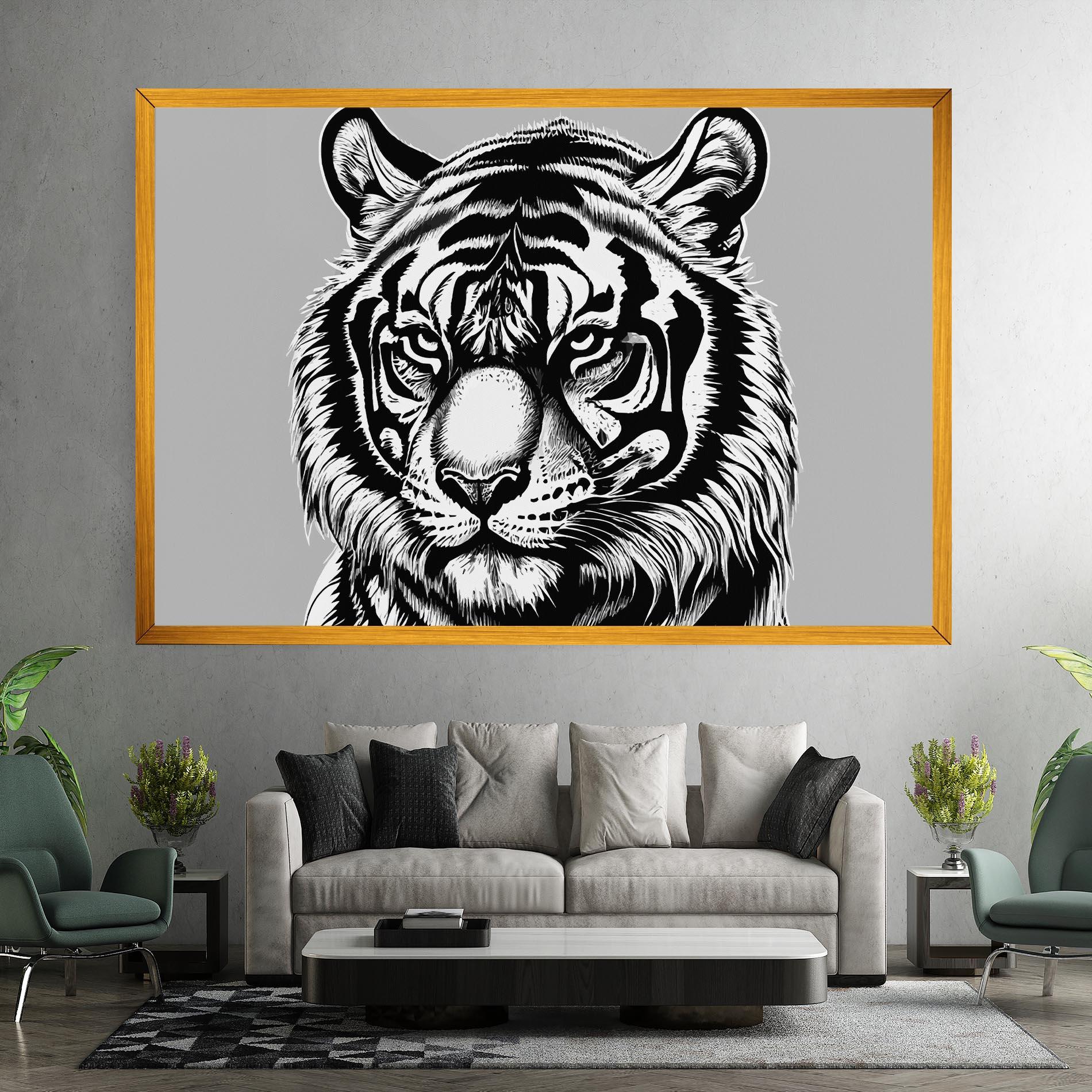 Tablou Canvas White Tiger Grey mockup 7