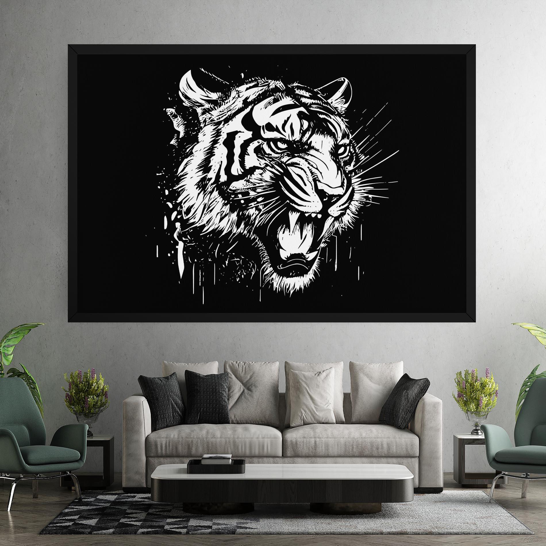 Tablou Canvas Angry Tiger Head mockup 7