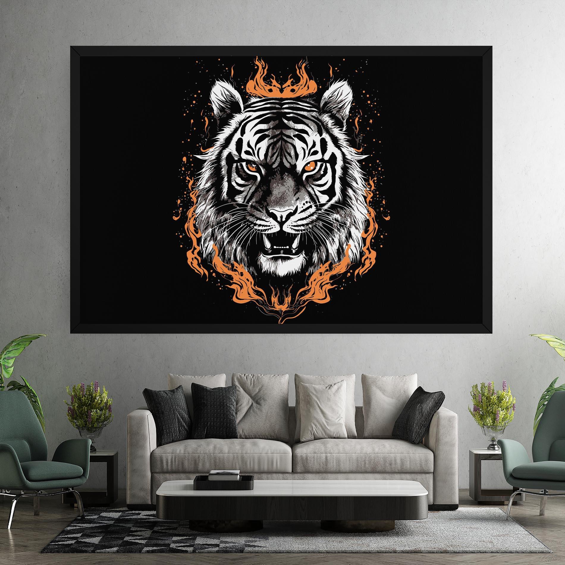 Tablou Canvas Fire Tiger mockup 7