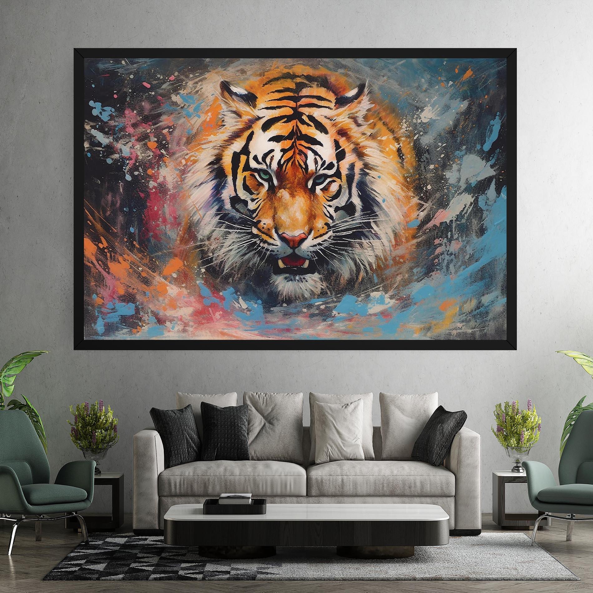 Tablou Canvas Orange Tiger Painting mockup 7