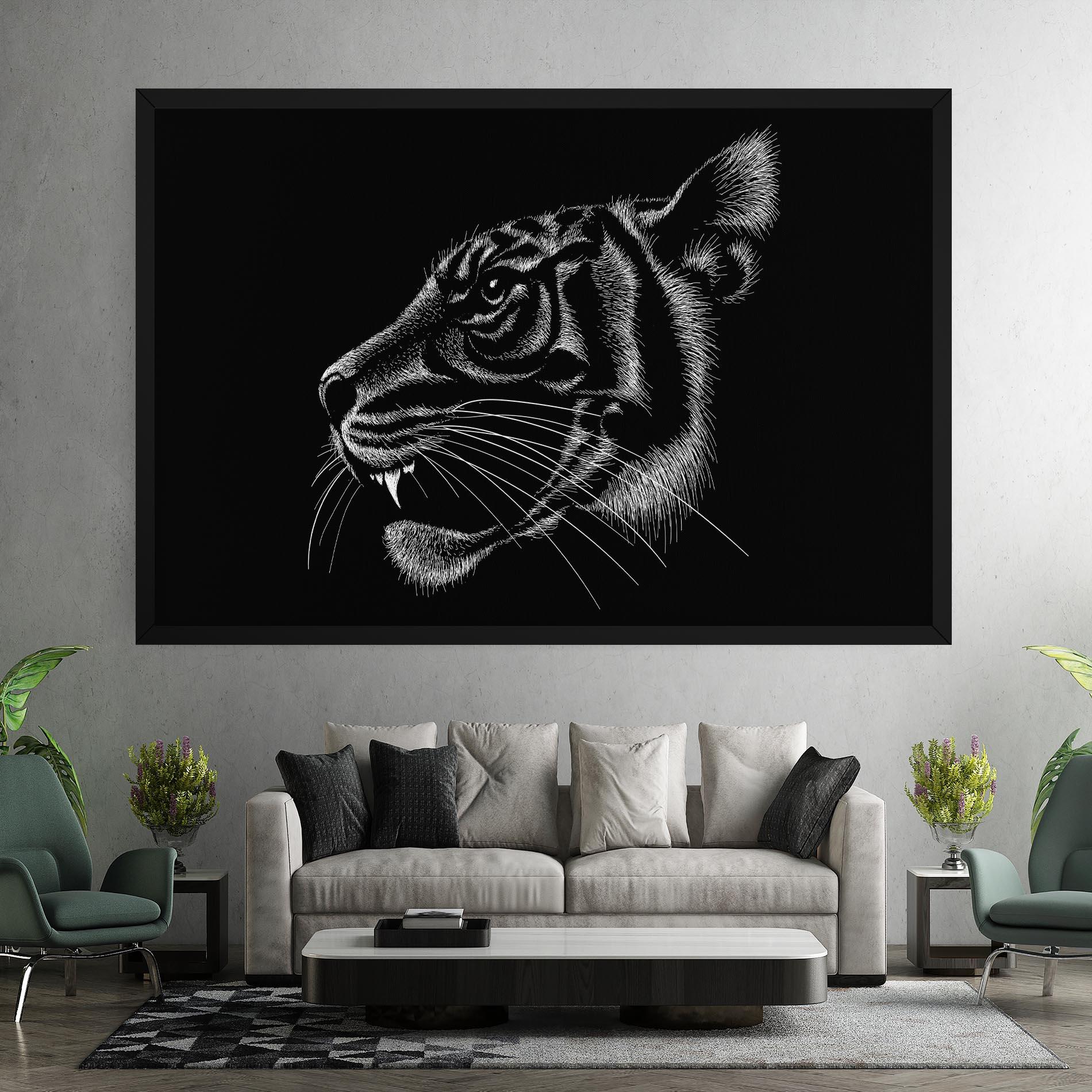 Tablou Canvas Tiger White Head mockup 7