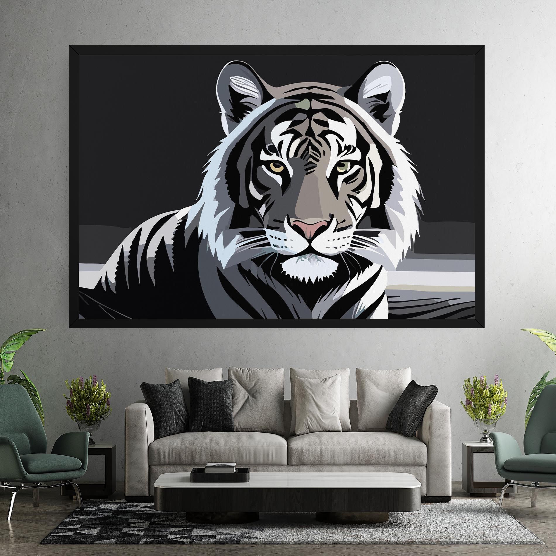 White Grey Tiger mockup 7
