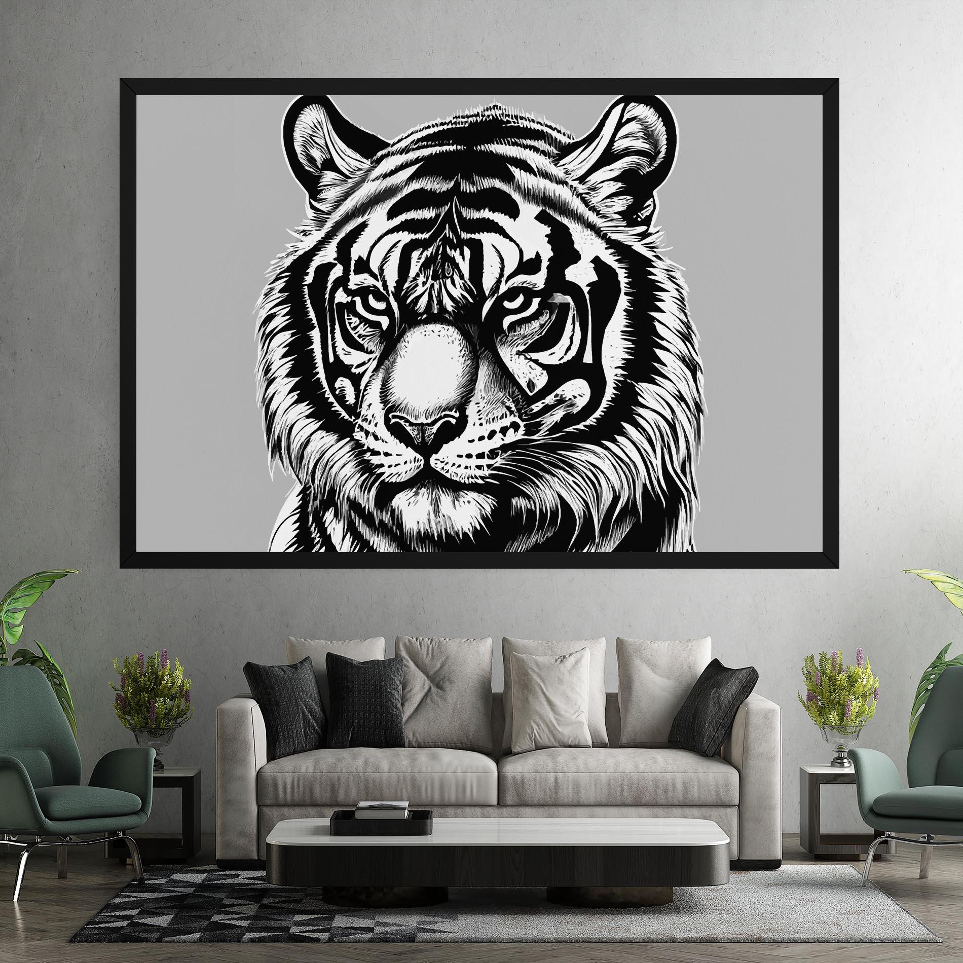 Tablou Canvas White Tiger Grey mockup 7