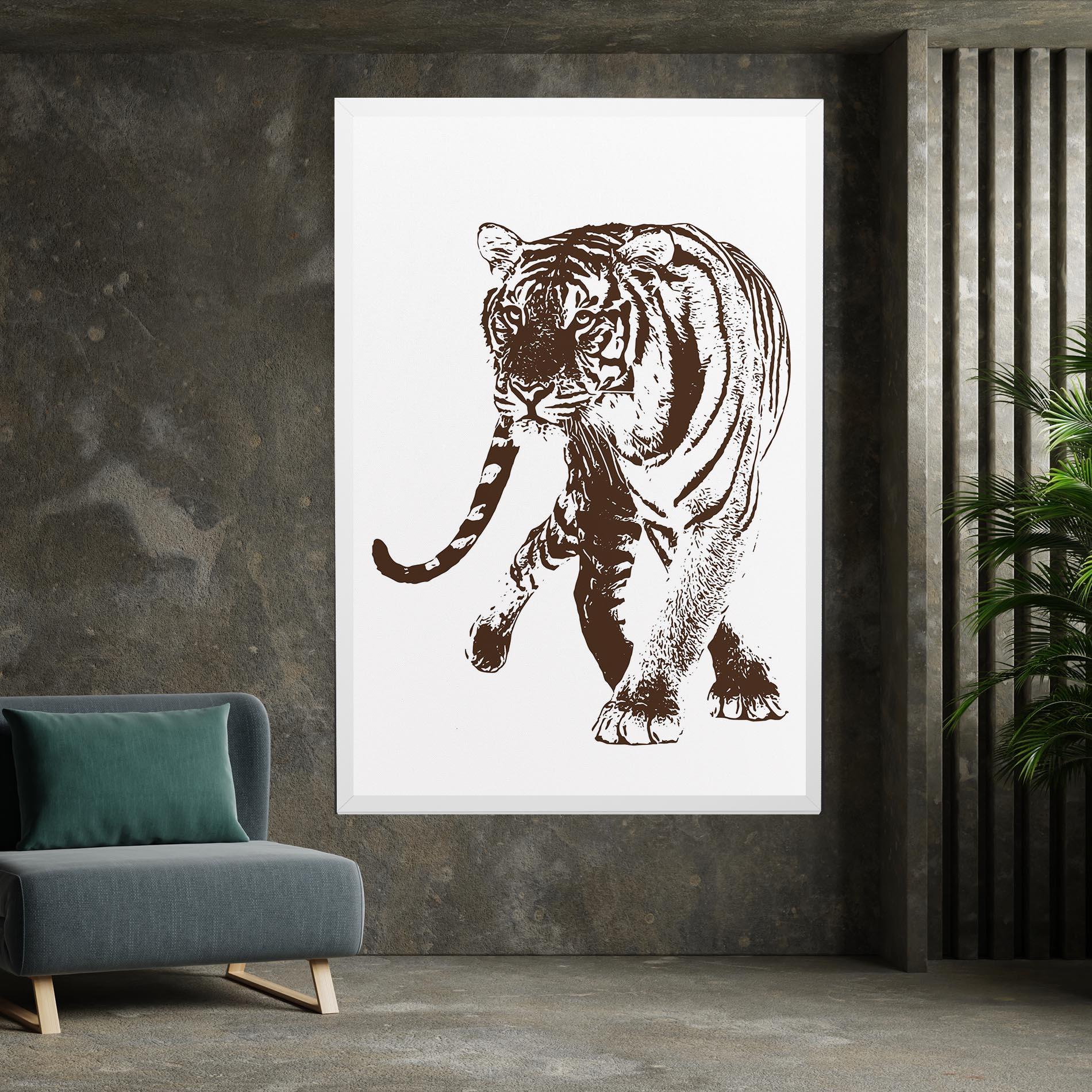 Tablou Canvas Brown Line Tiger mockup 7