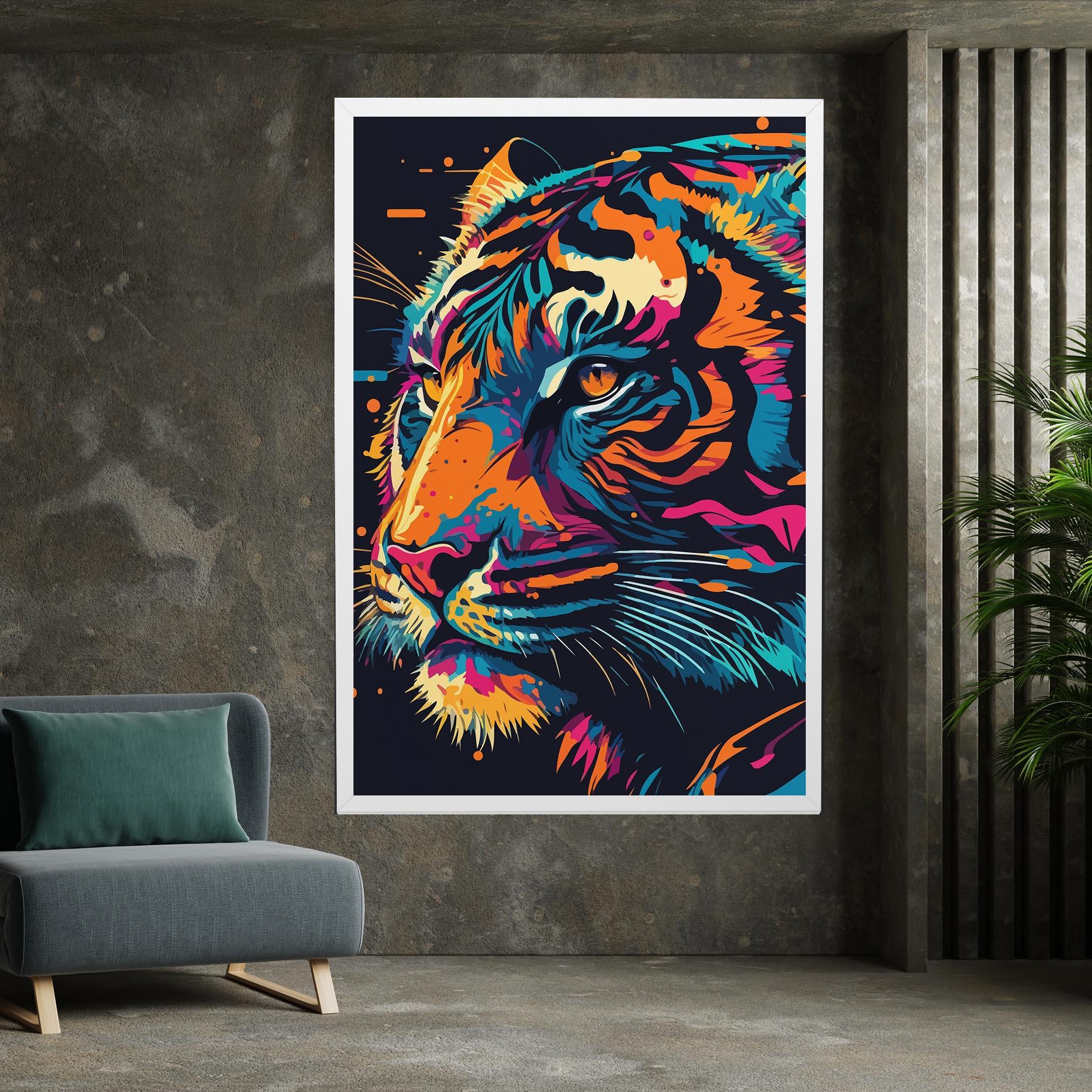 Tablou Canvas Colorful Tiger mockup 7