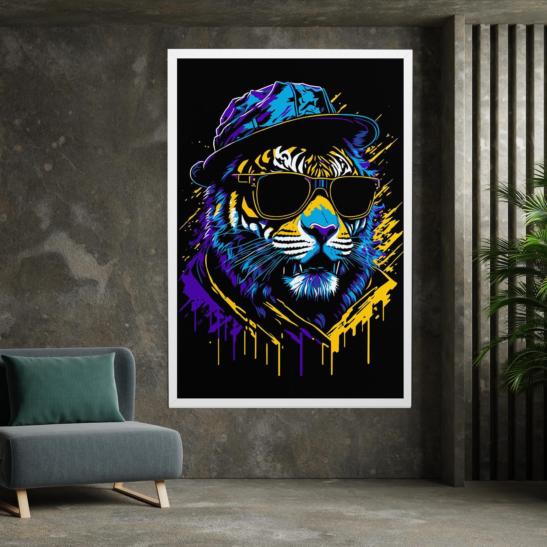 Tablou Canvas Glasses Tiger mockup 7