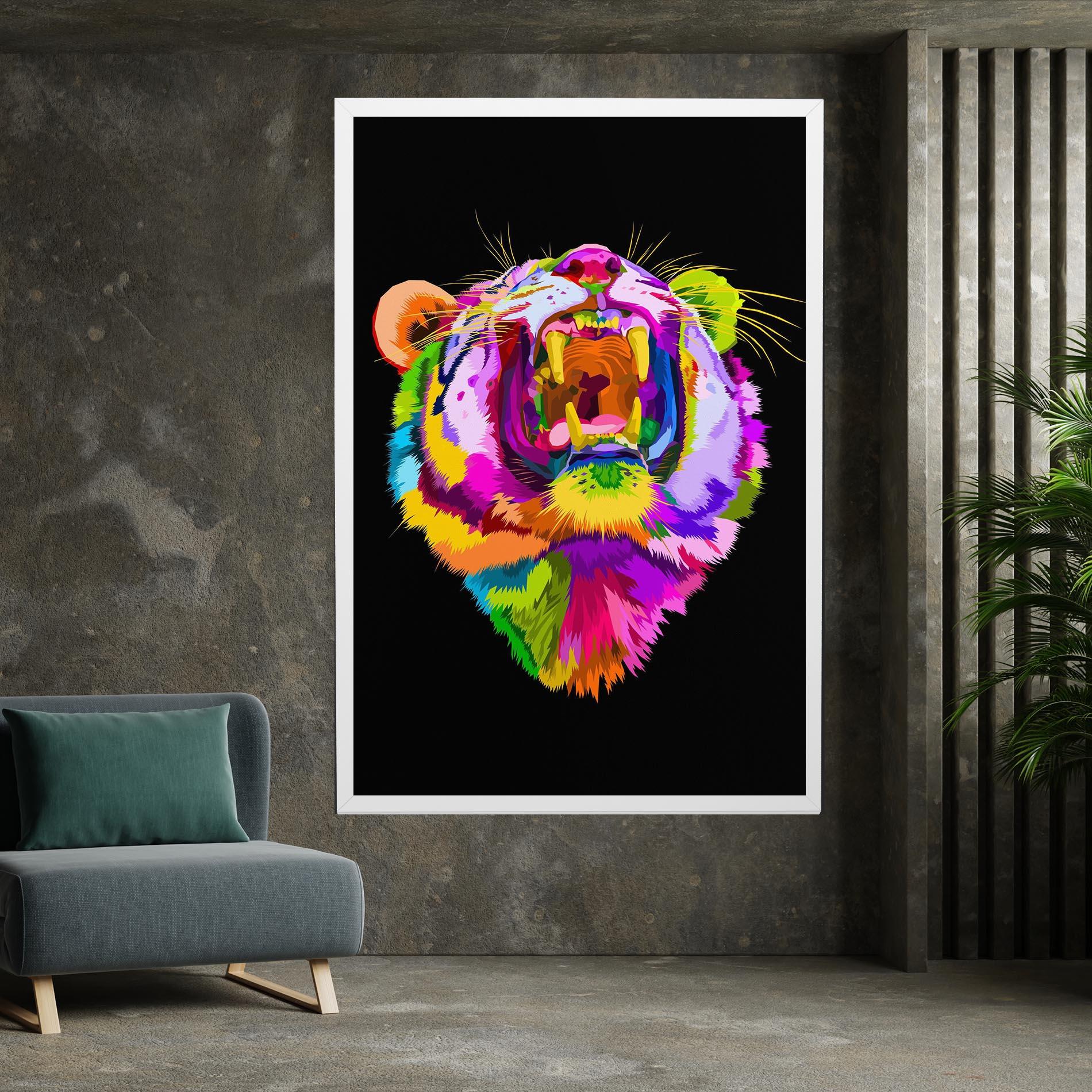 Tablou Canvas Tiger Mix Color mockup 7