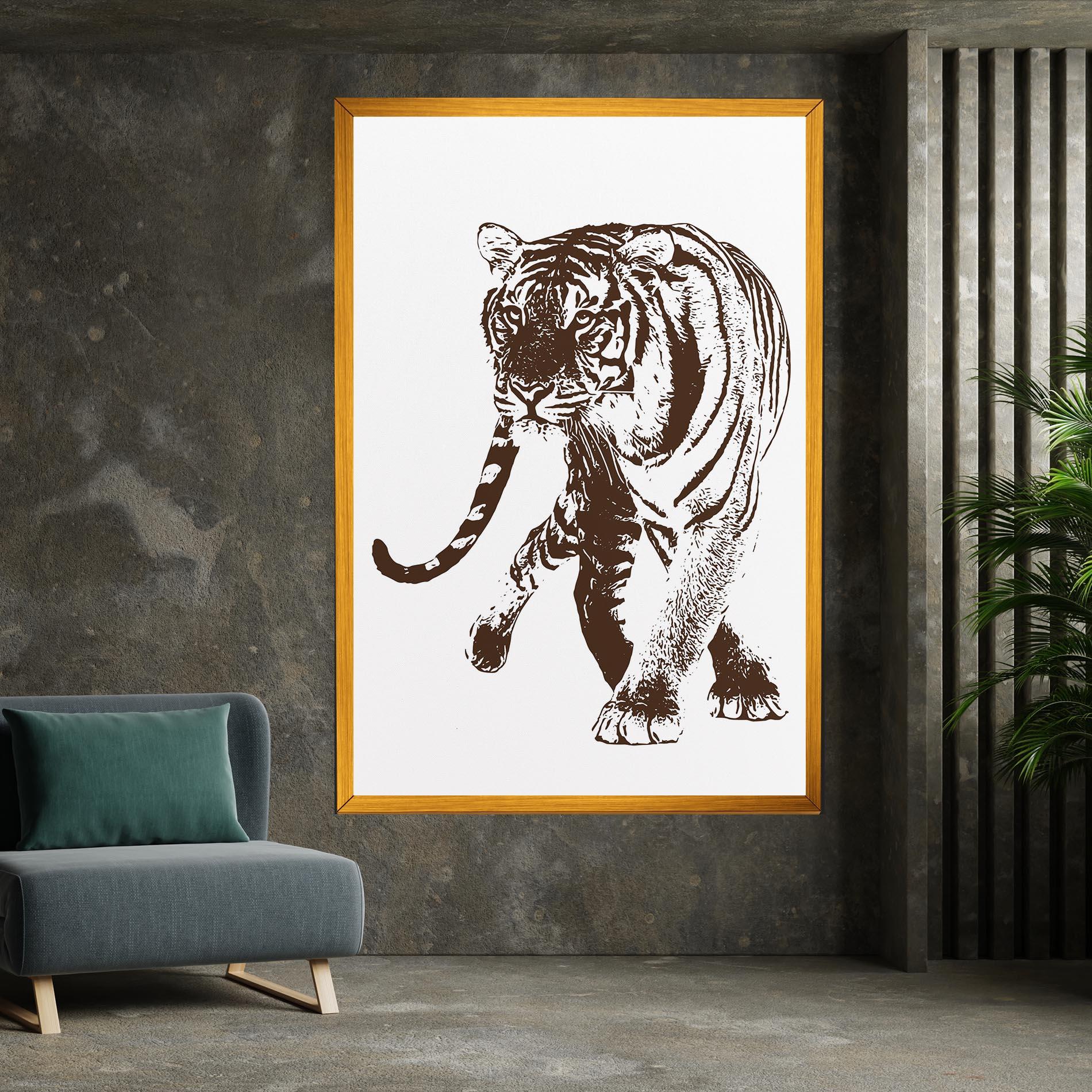 Tablou Canvas Brown Line Tiger mockup 7