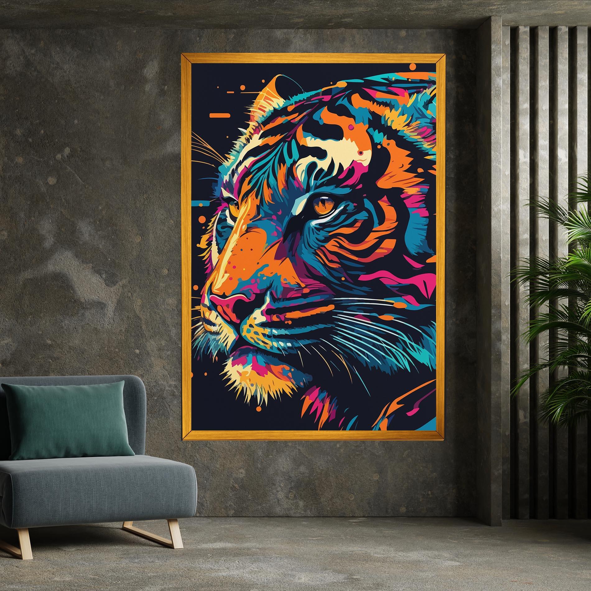 Tablou Canvas Colorful Tiger mockup 7
