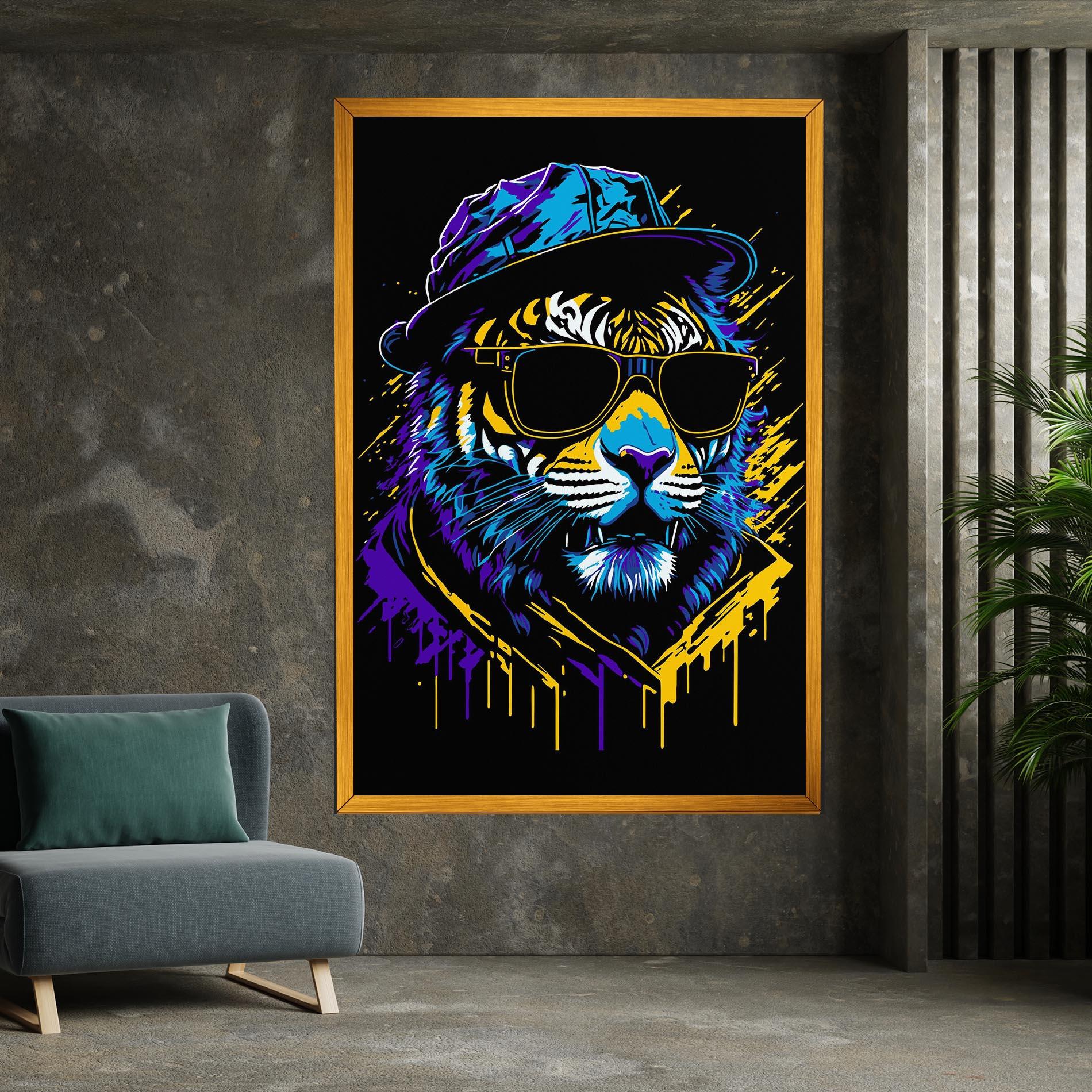 Tablou Canvas Glasses Tiger mockup 7