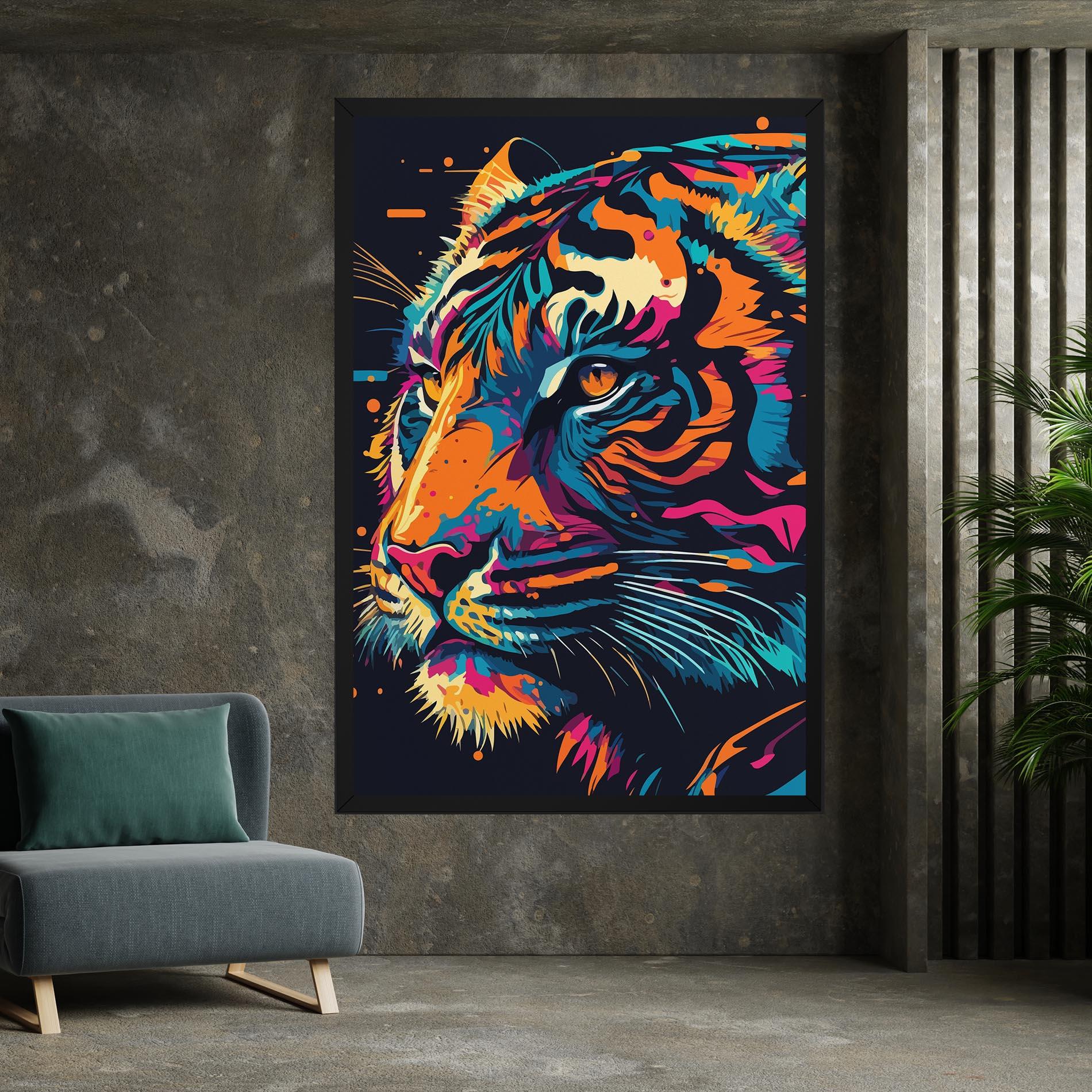 Tablou Canvas Colorful Tiger mockup 7