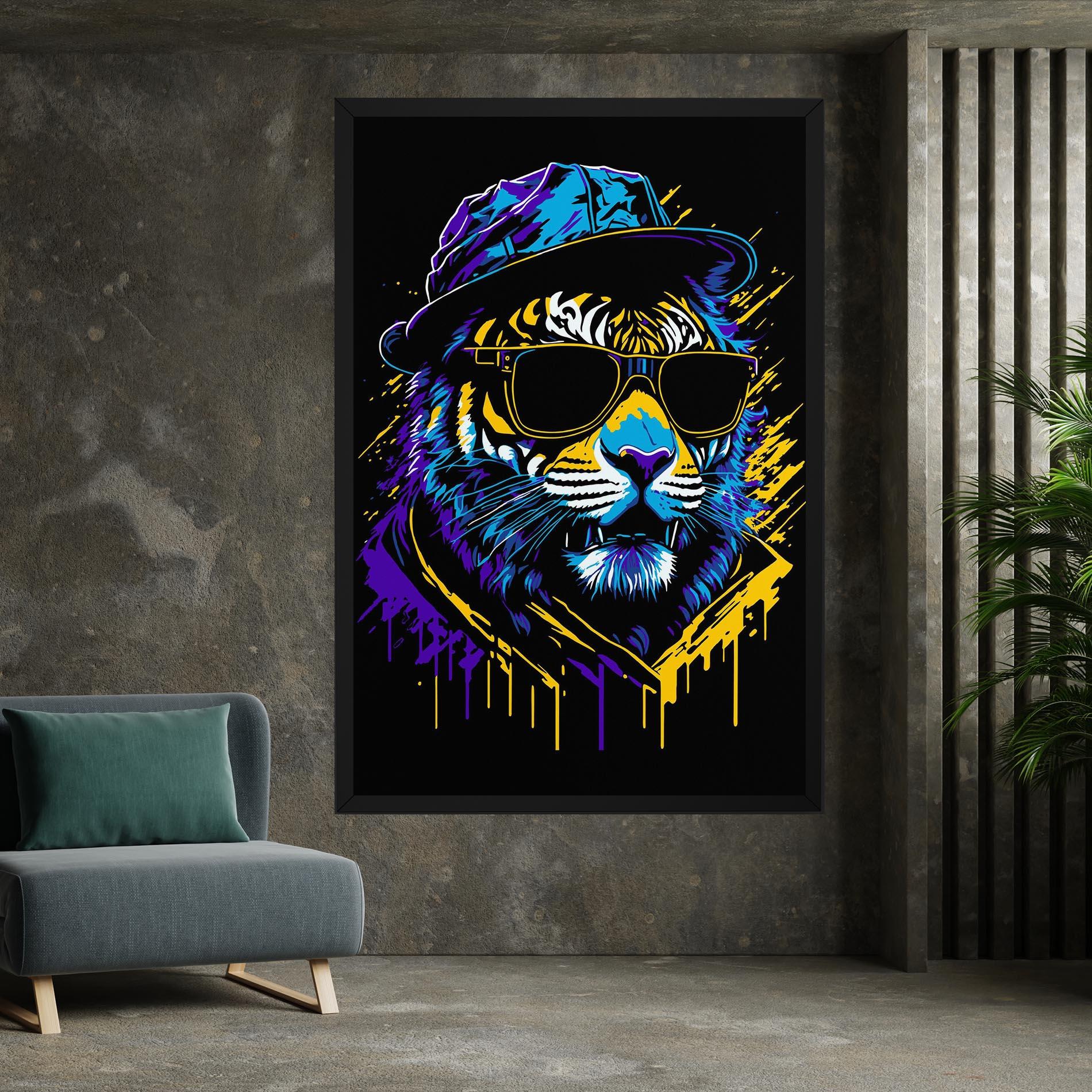 Tablou Canvas Glasses Tiger mockup 7