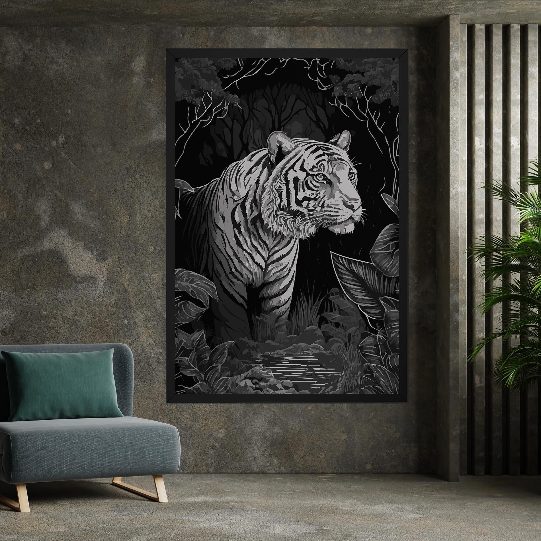 Tablou Canvas Grey Tiger mockup 7