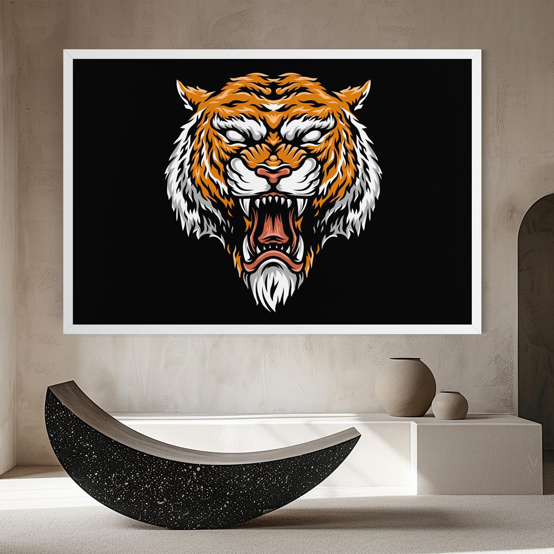 Tablou Canvas Angry Orange Tiger mockup 8