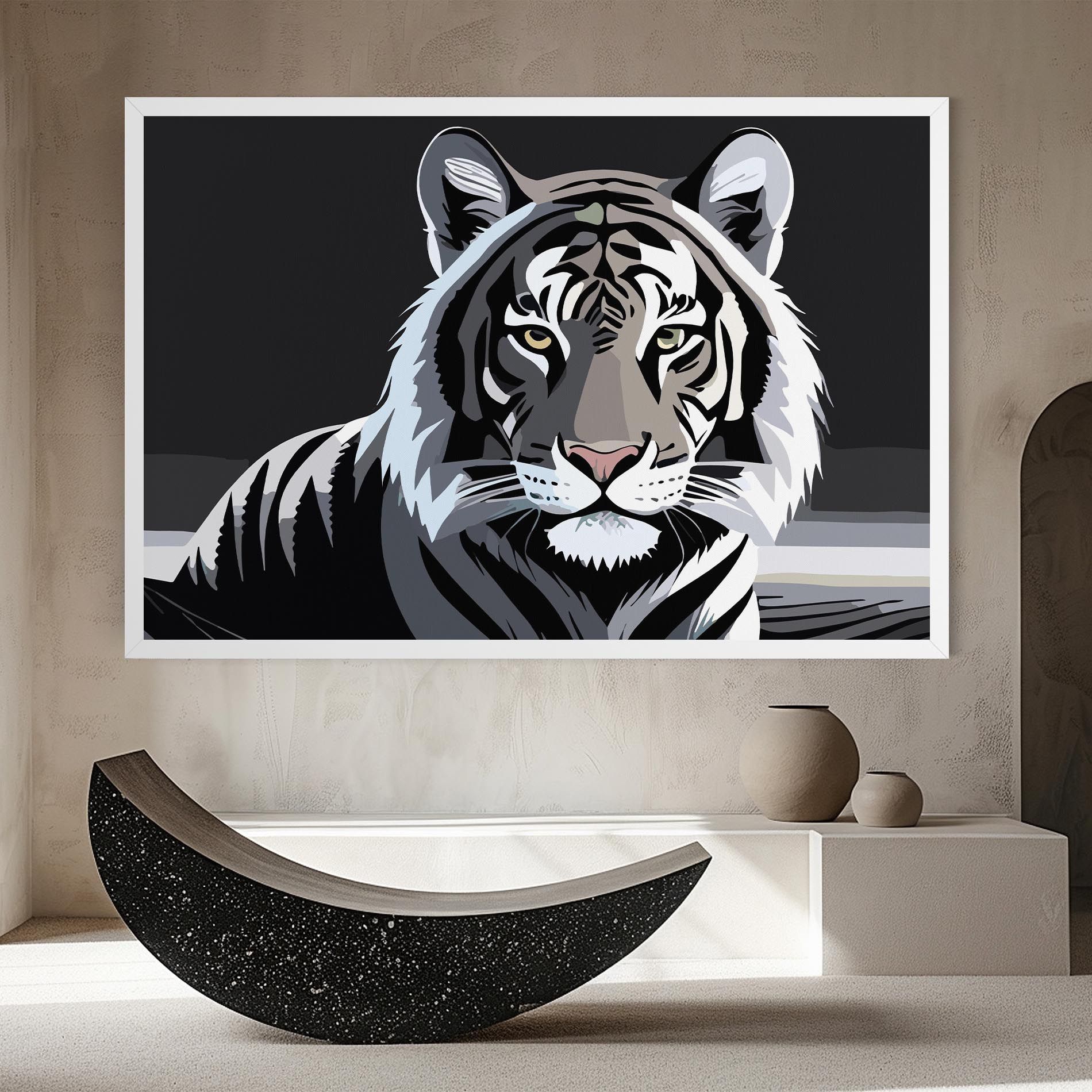 White Grey Tiger mockup 8