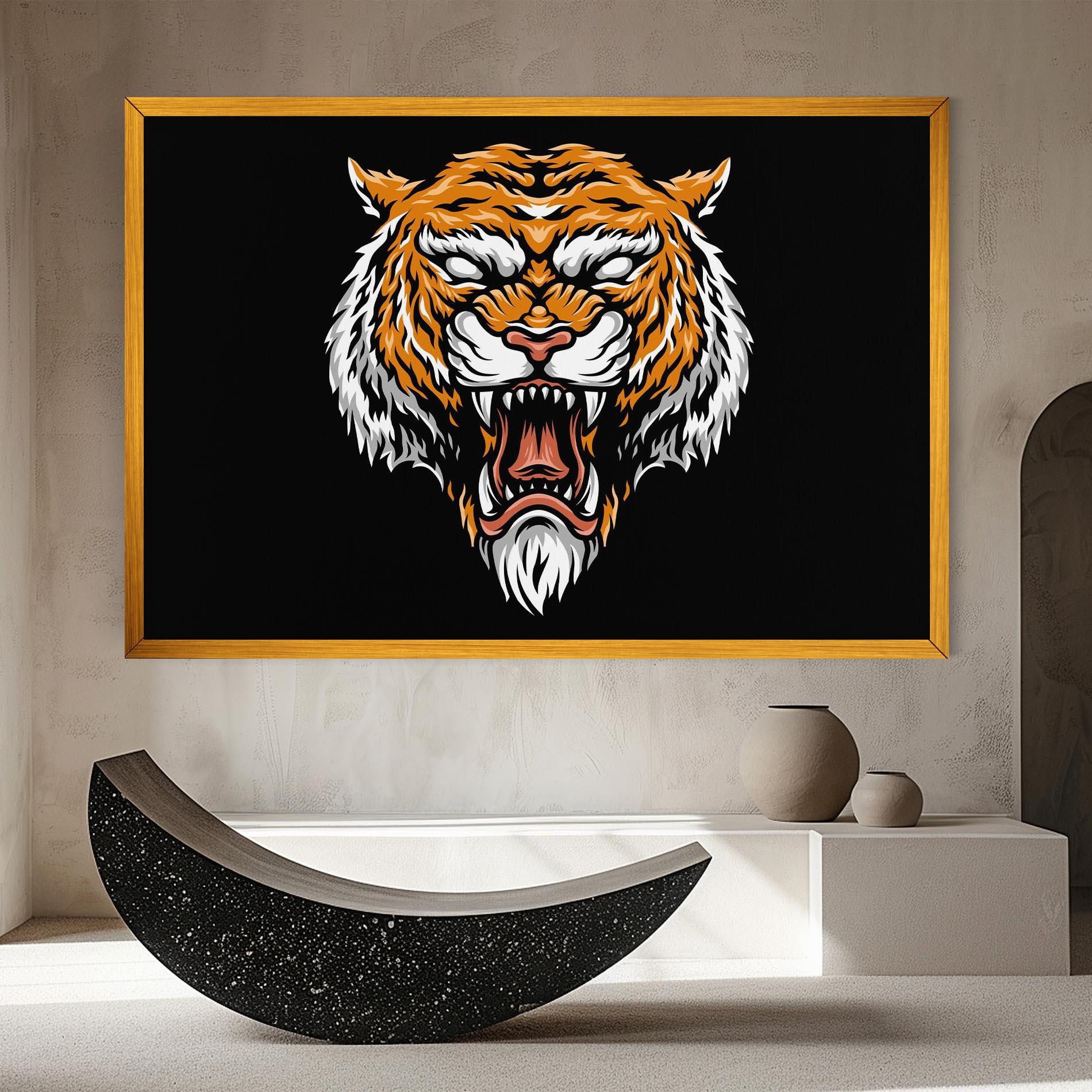Tablou Canvas Angry Orange Tiger mockup 8