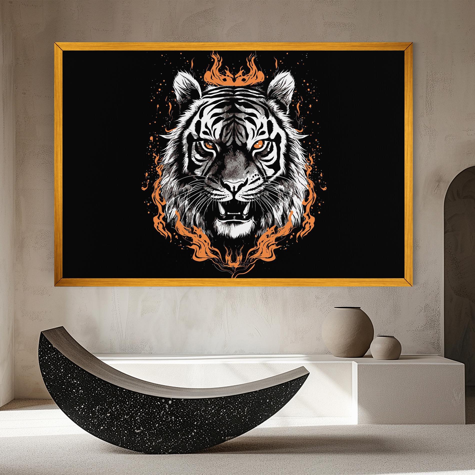 Tablou Canvas Fire Tiger mockup 8