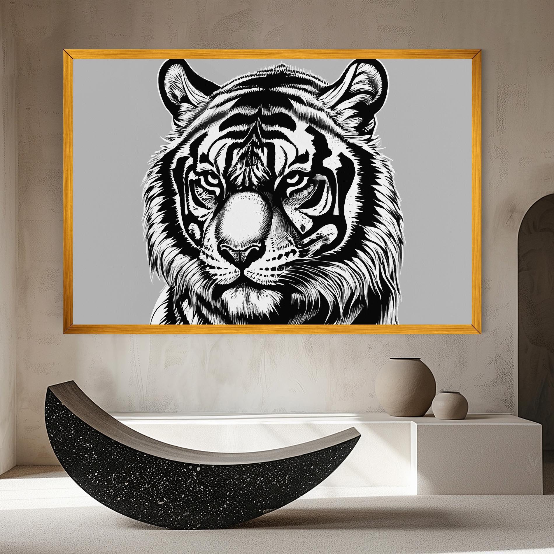 Tablou Canvas White Tiger Grey mockup 8
