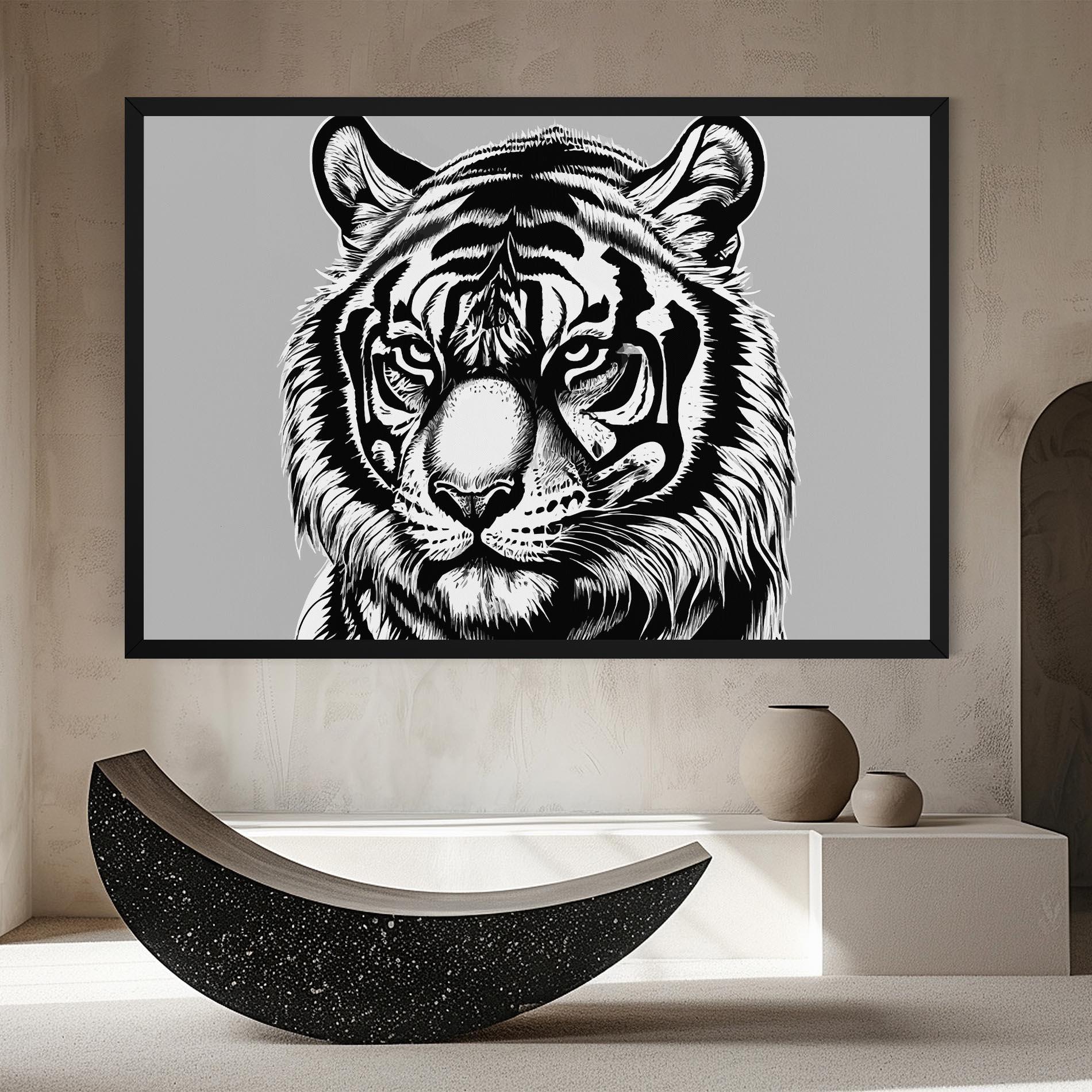 Tablou Canvas White Tiger Grey mockup 8