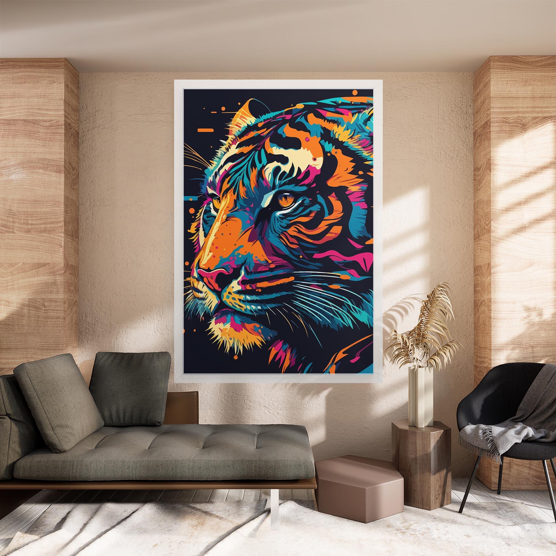 Tablou Canvas Colorful Tiger mockup 8