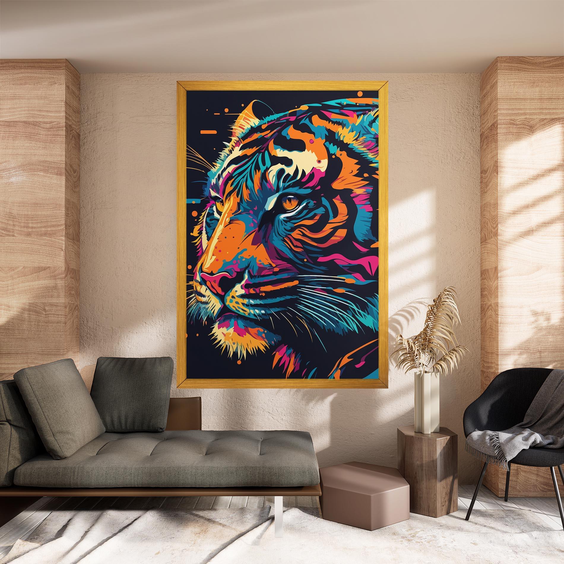 Tablou Canvas Colorful Tiger mockup 8