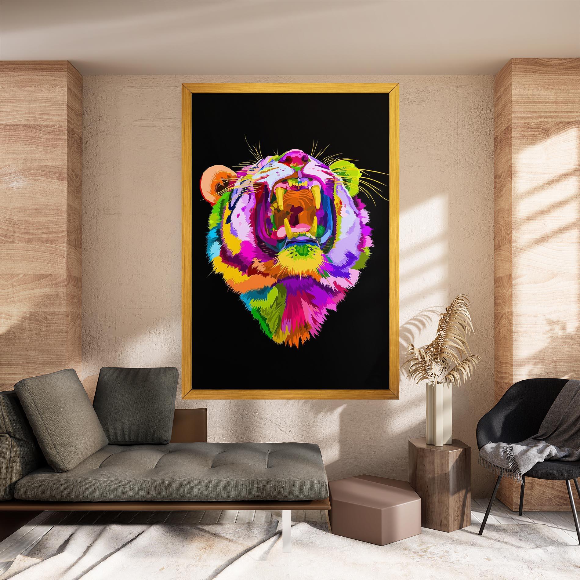 Tablou Canvas Tiger Mix Color mockup 8