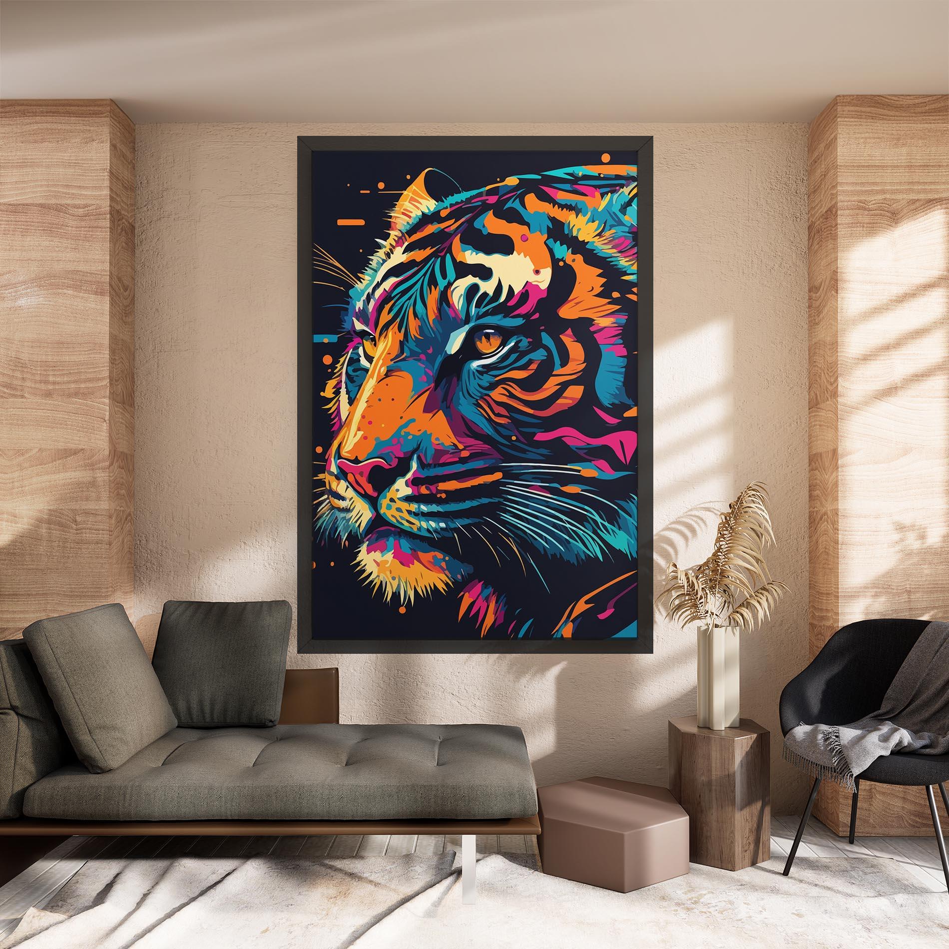 Tablou Canvas Colorful Tiger mockup 8
