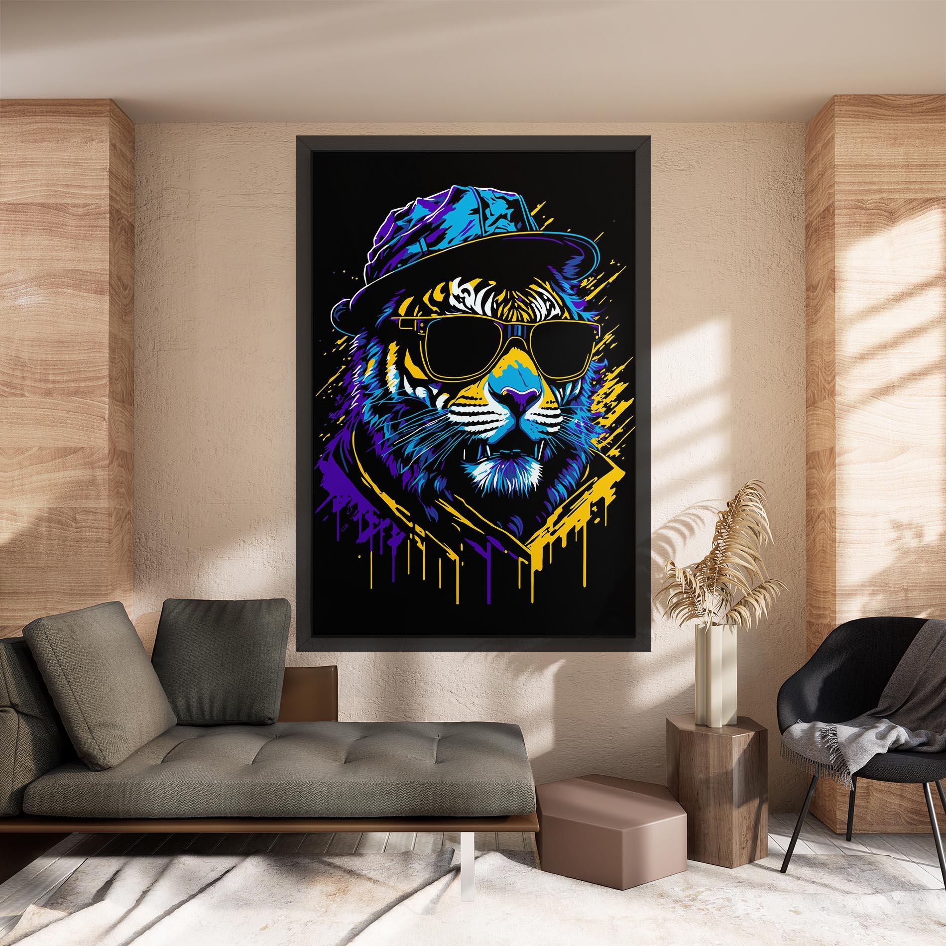 Tablou Canvas Glasses Tiger mockup 8