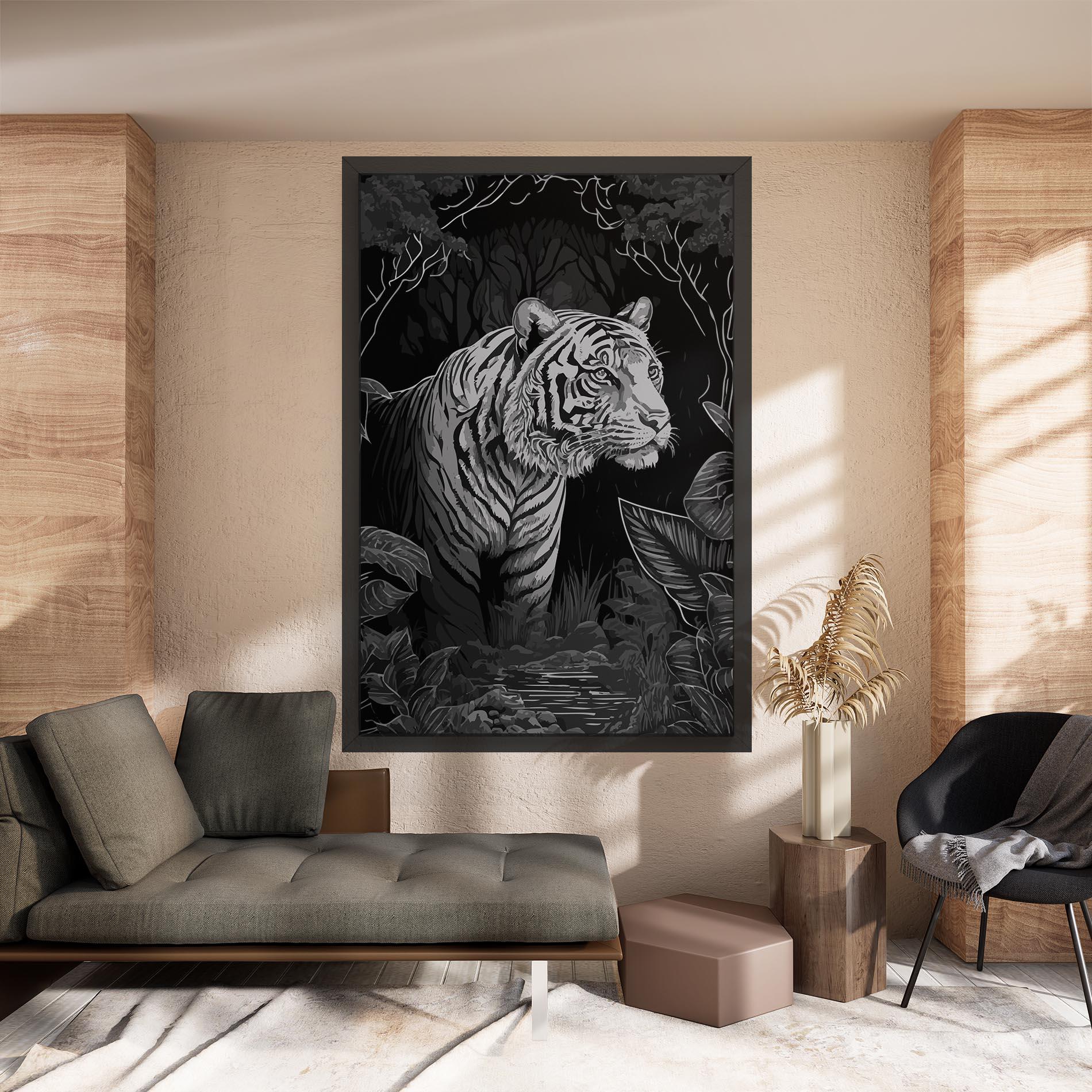 Tablou Canvas Grey Tiger mockup 8