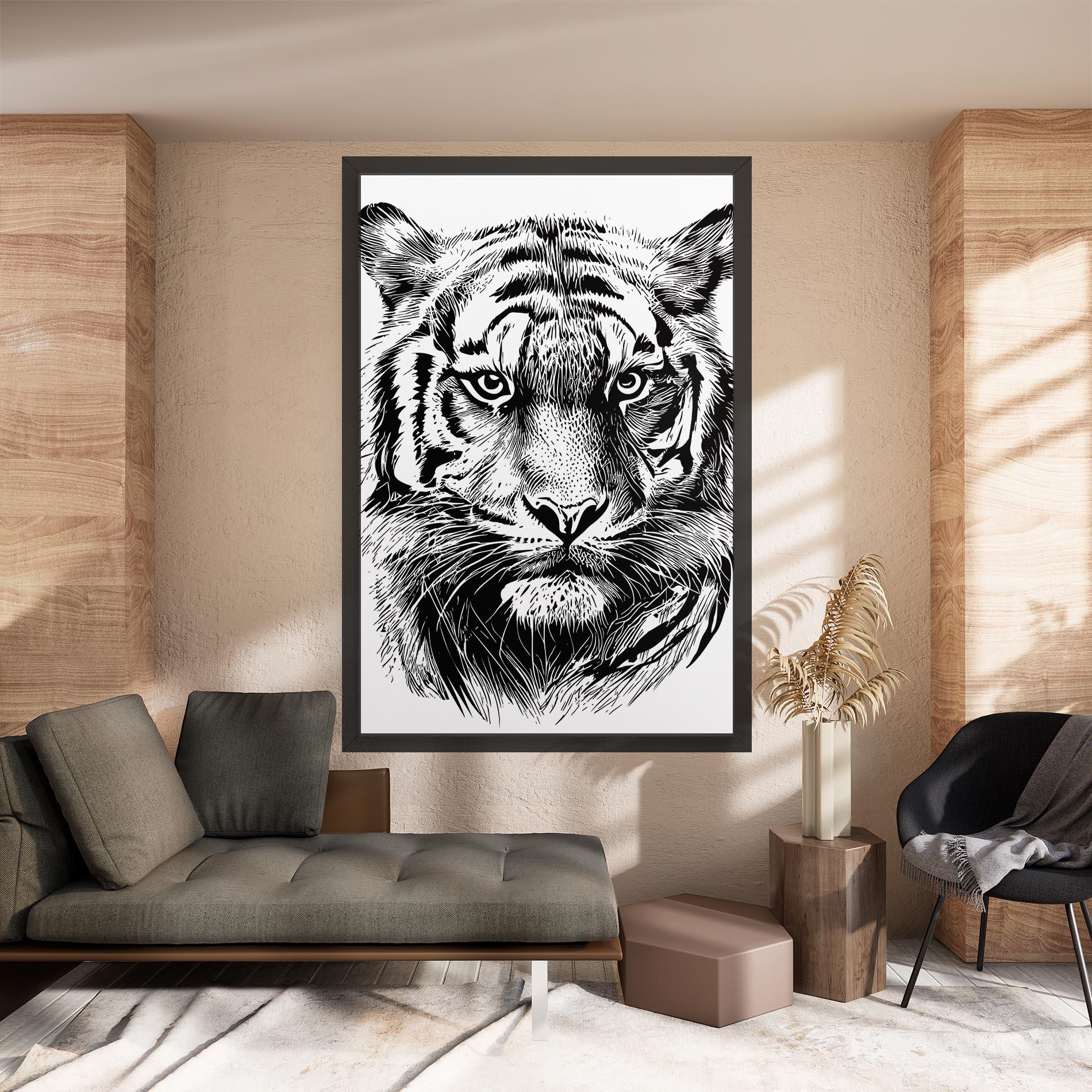 Tablou Canvas Pretty Tiger Head mockup 8