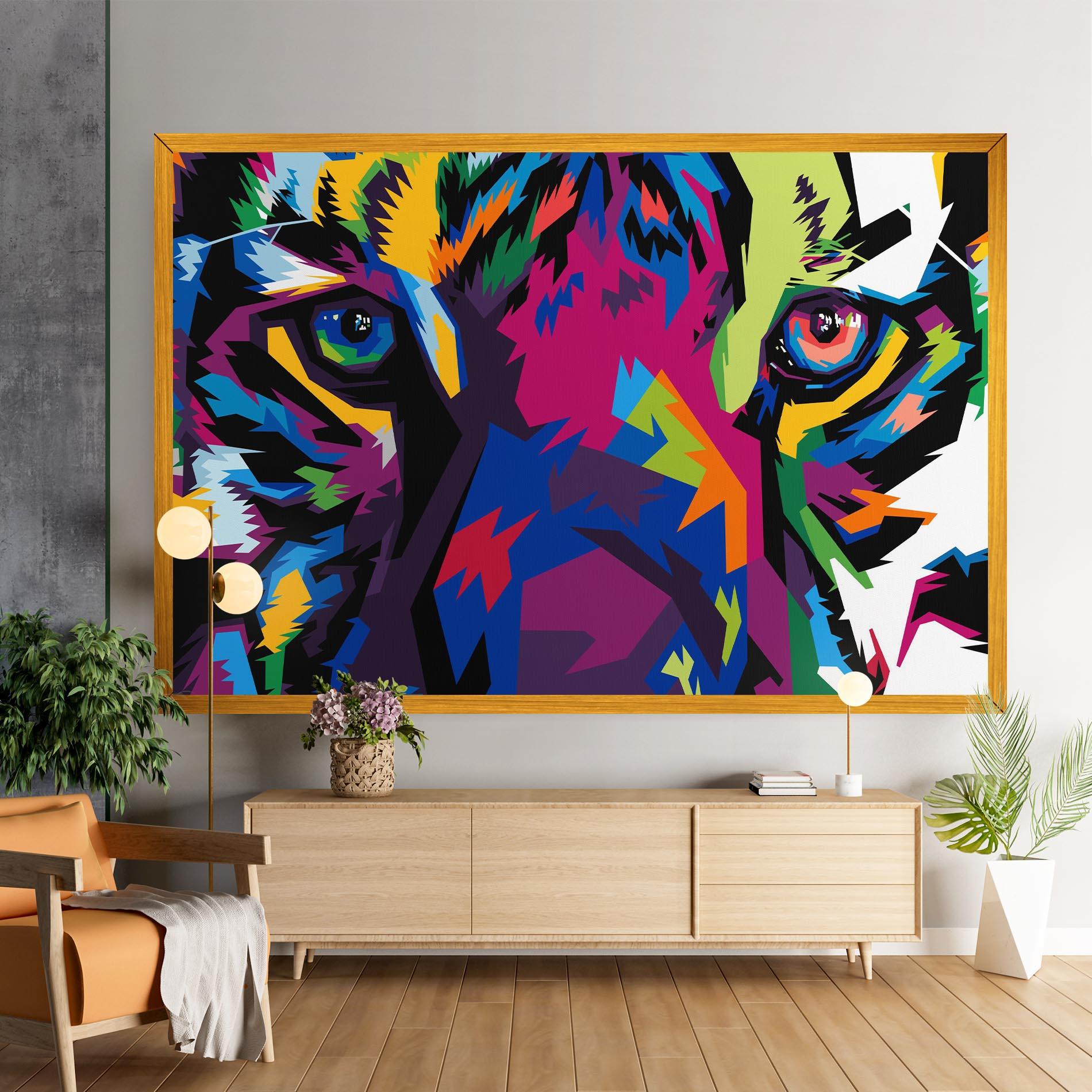 Tablou Canvas Colourul Tiger Eyes mockup 9