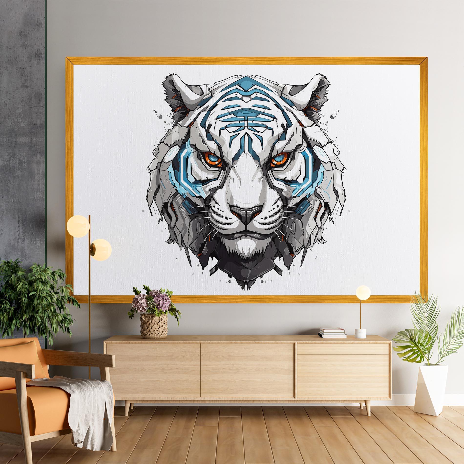 Tablou Canvas Cyborg Tiger mockup 9