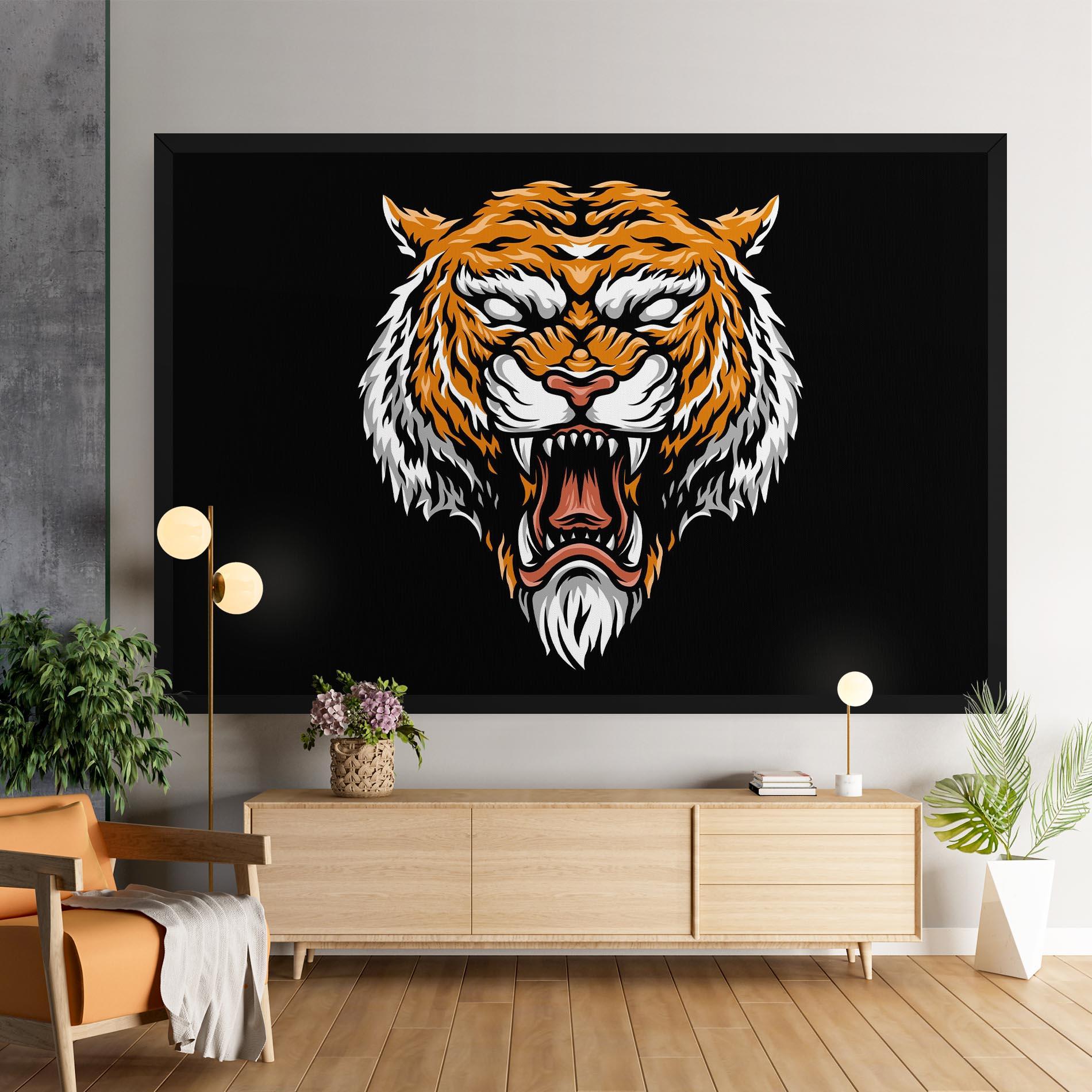 Tablou Canvas Angry Orange Tiger mockup 9