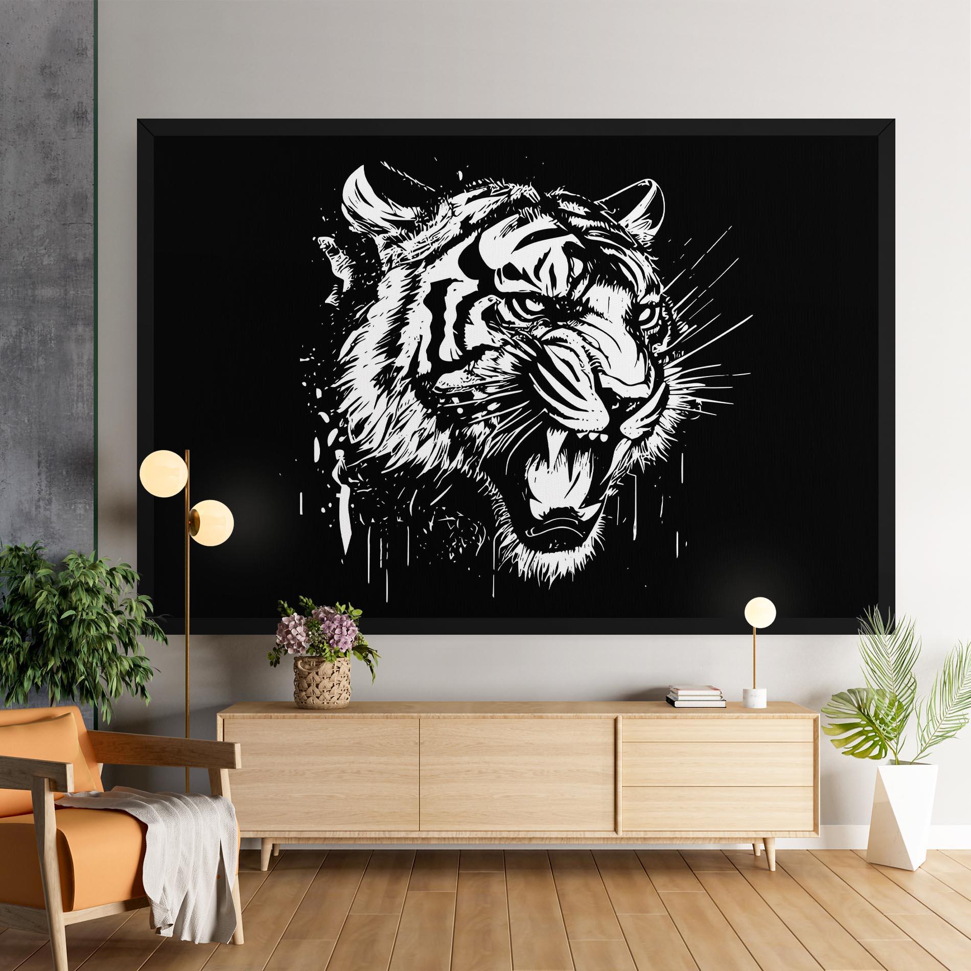 Tablou Canvas Angry Tiger Head mockup 9