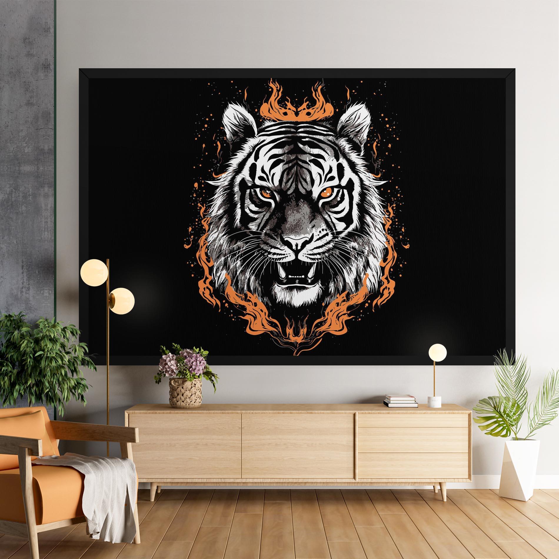 Tablou Canvas Fire Tiger mockup 9
