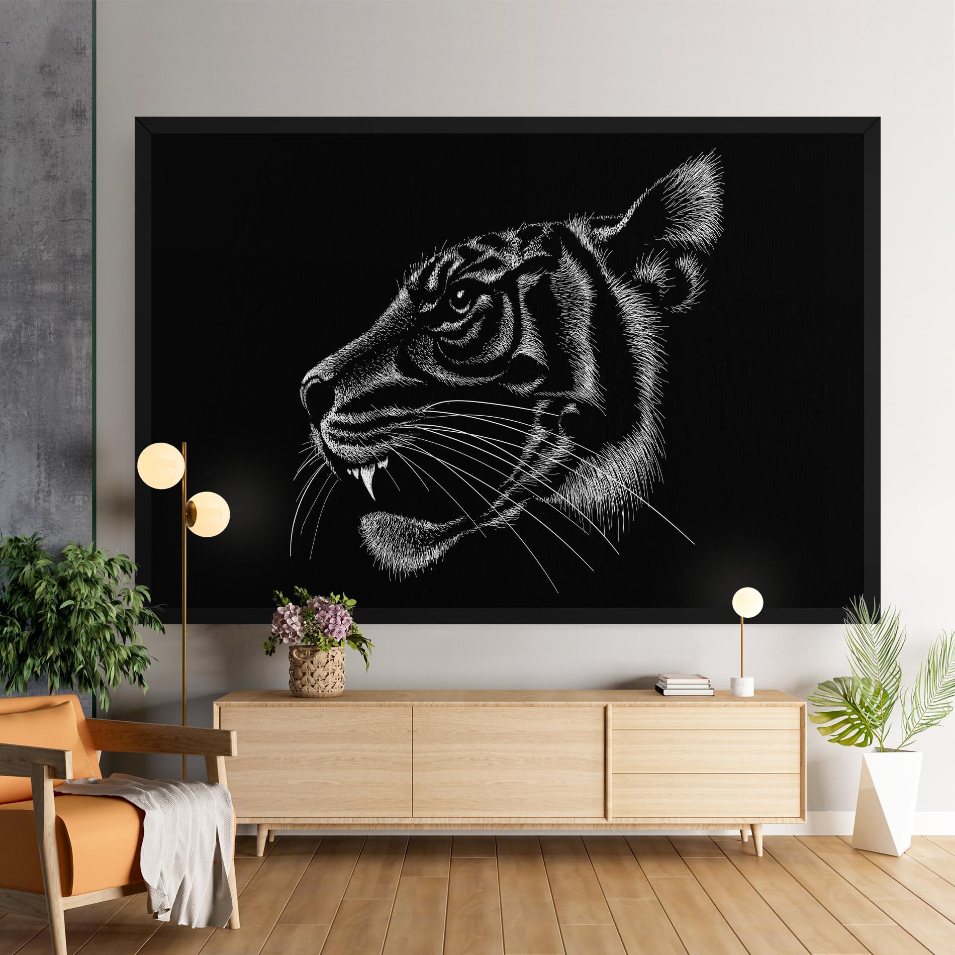 Tablou Canvas Tiger White Head mockup 9