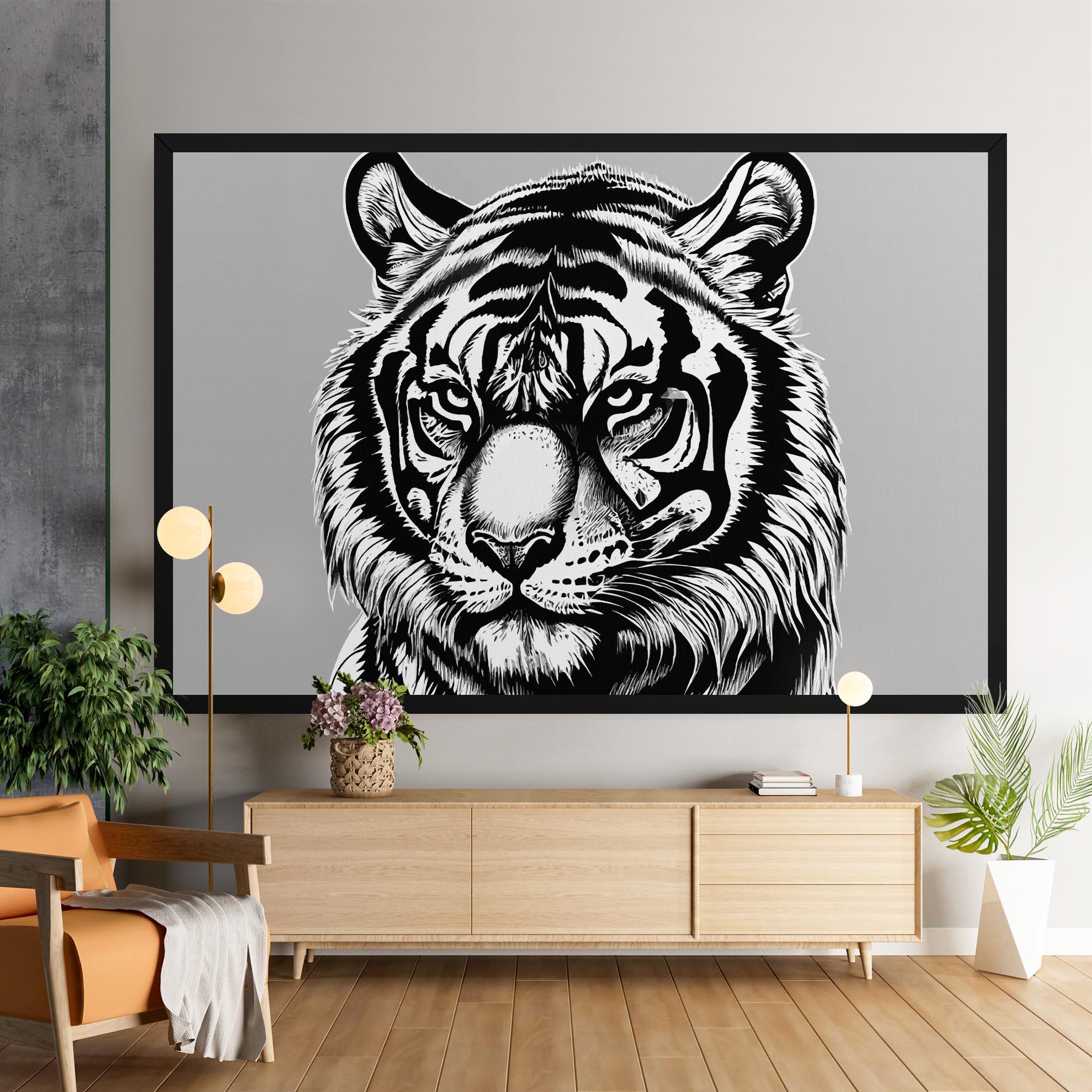Tablou Canvas White Tiger Grey mockup 9