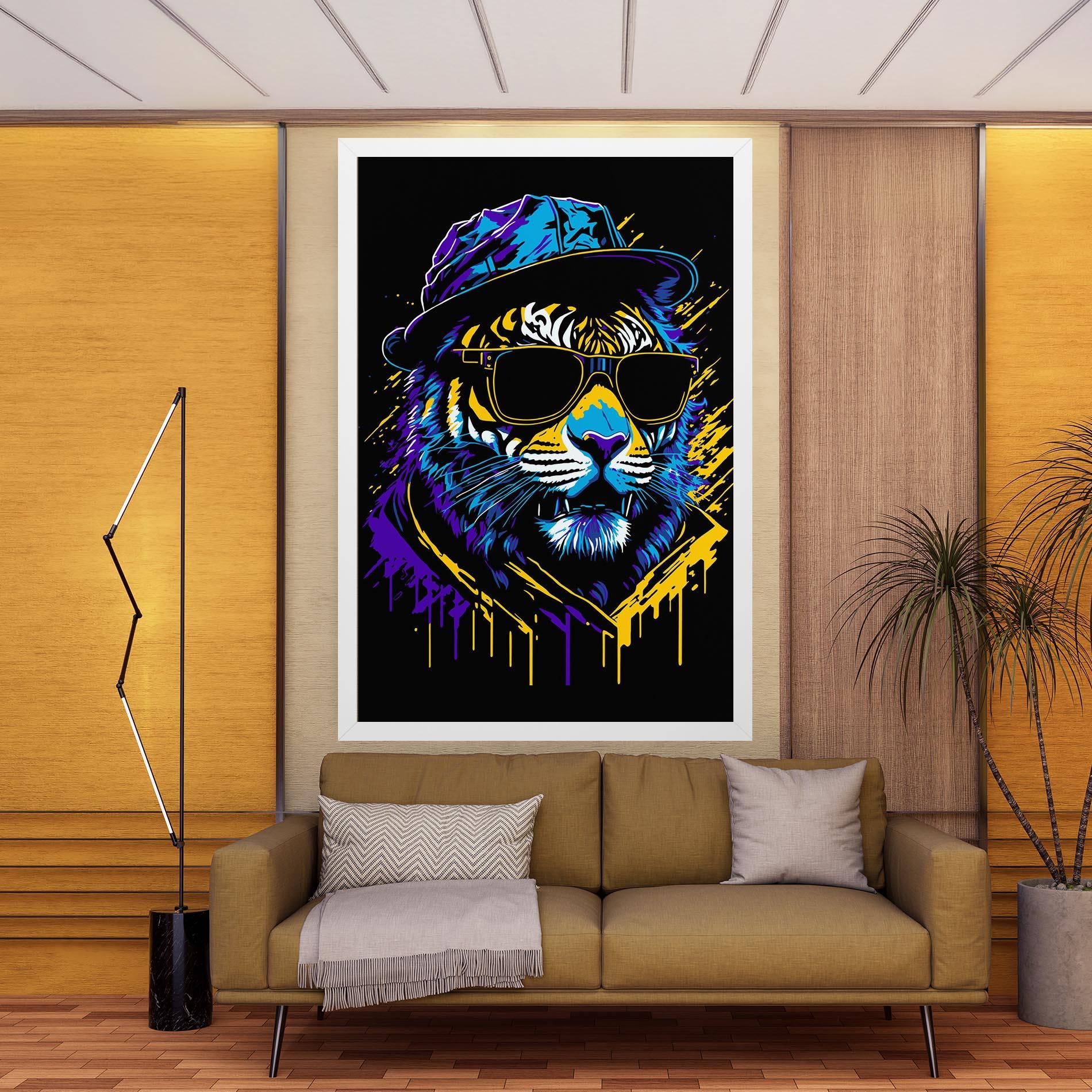 Tablou Canvas Glasses Tiger mockup 9