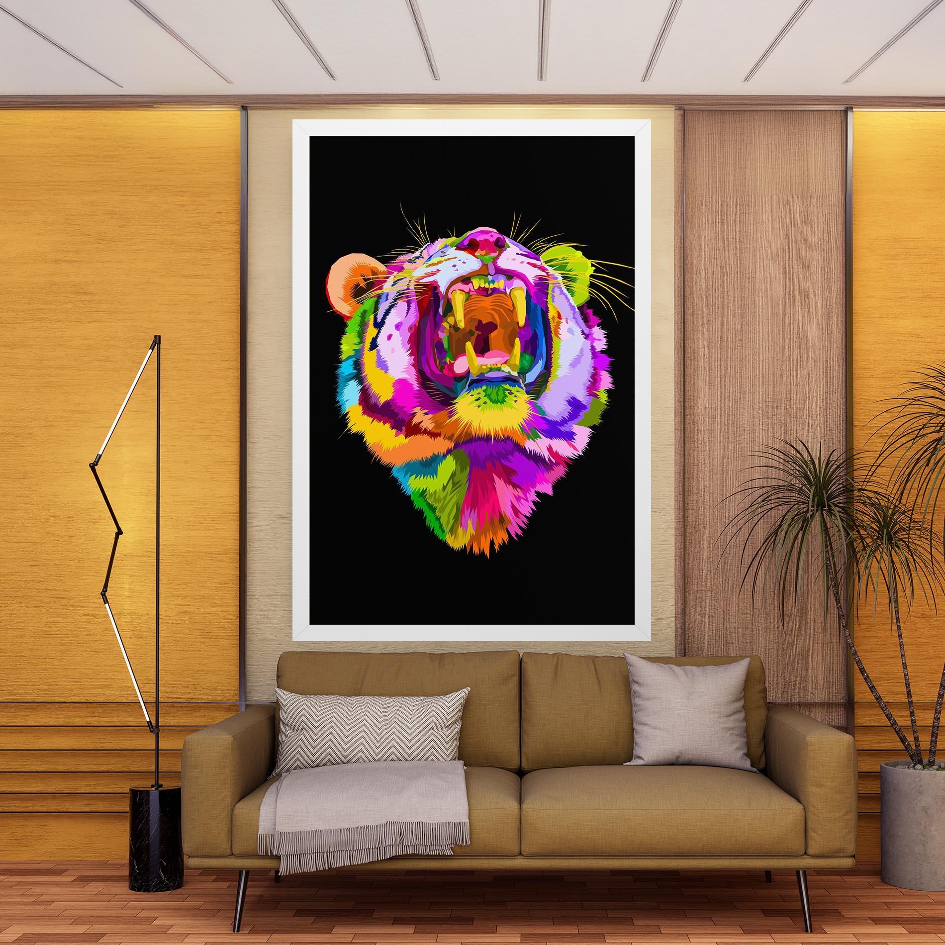 Tablou Canvas Tiger Mix Color mockup 9