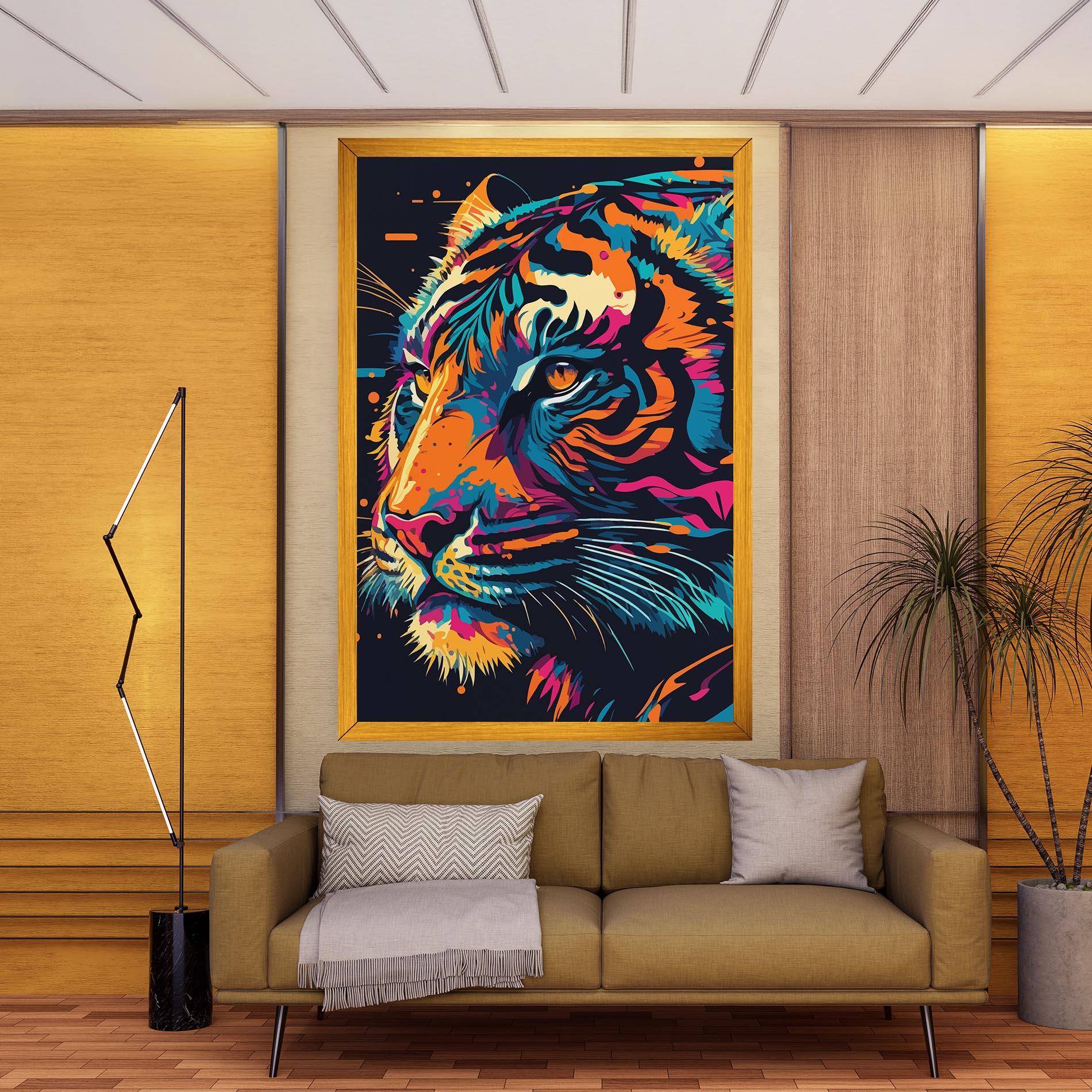 Tablou Canvas Colorful Tiger mockup 9