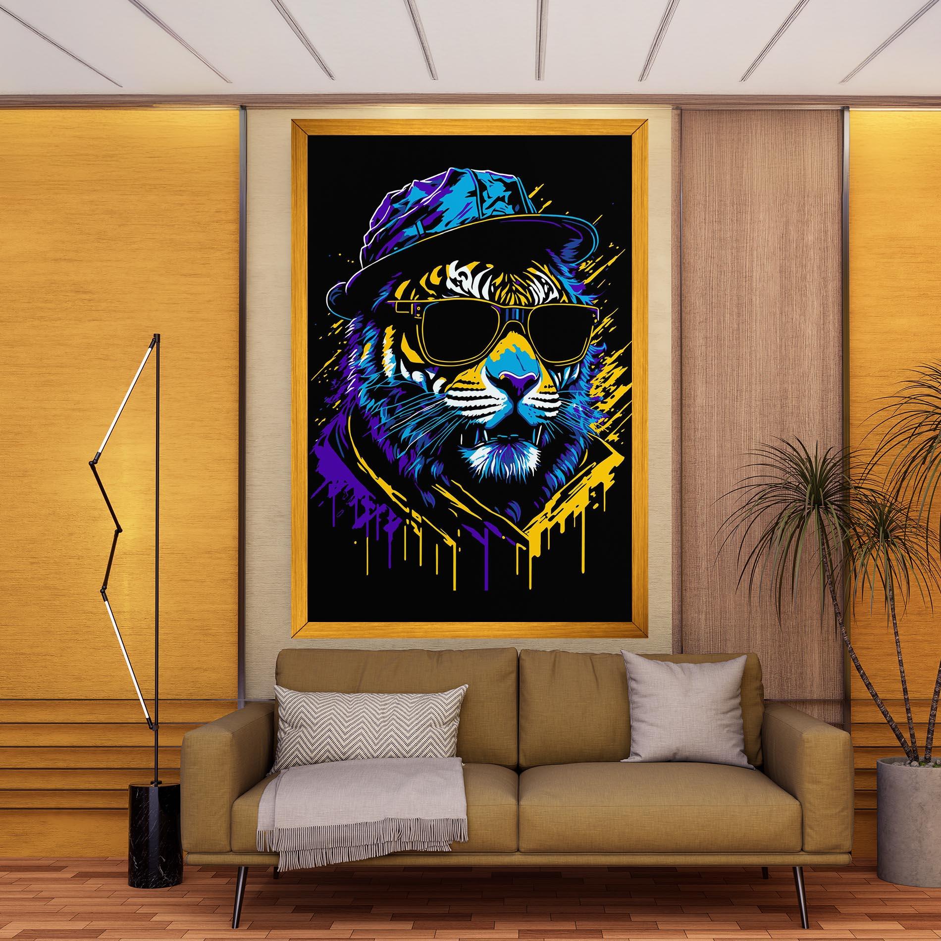 Tablou Canvas Glasses Tiger mockup 9