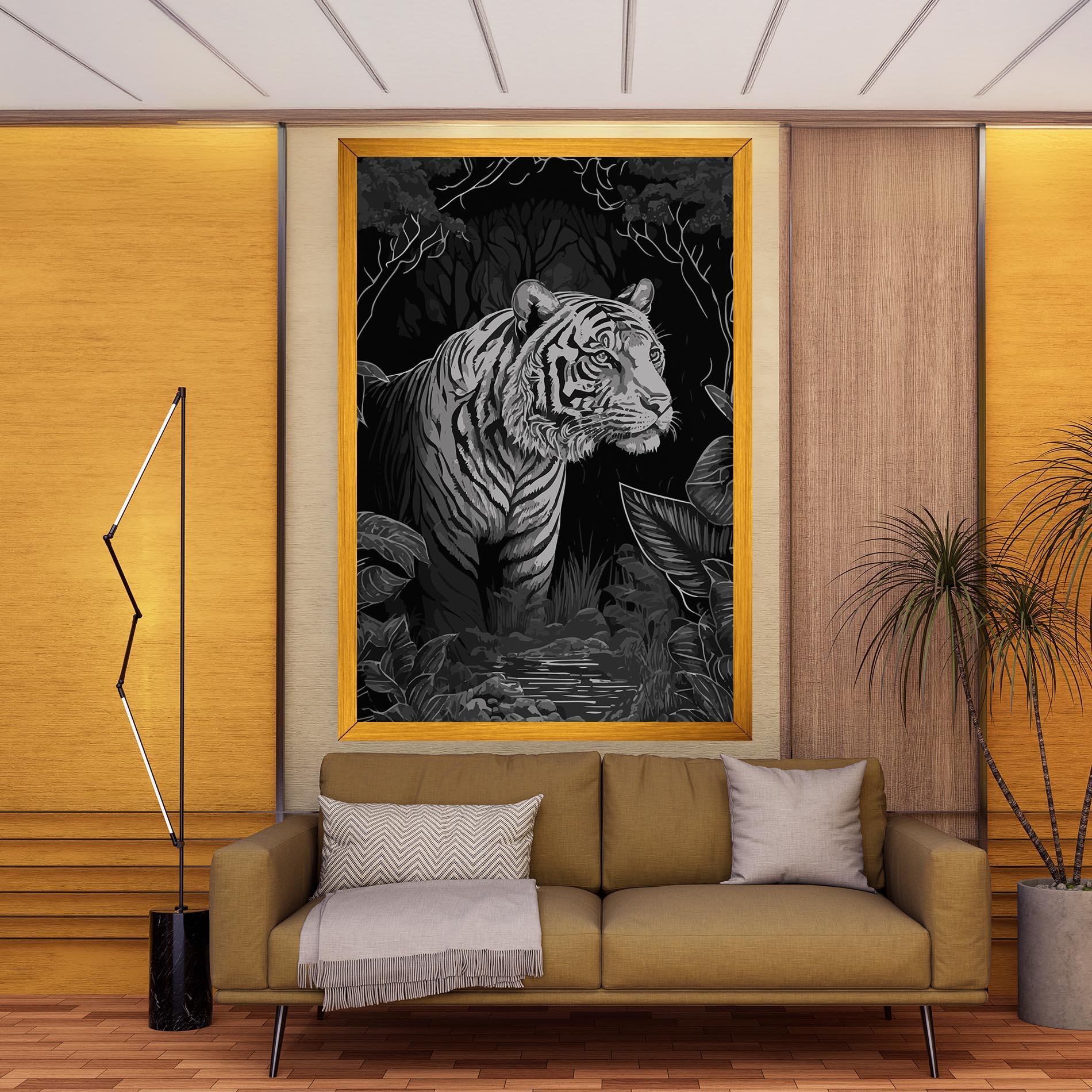 Tablou Canvas Grey Tiger mockup 9