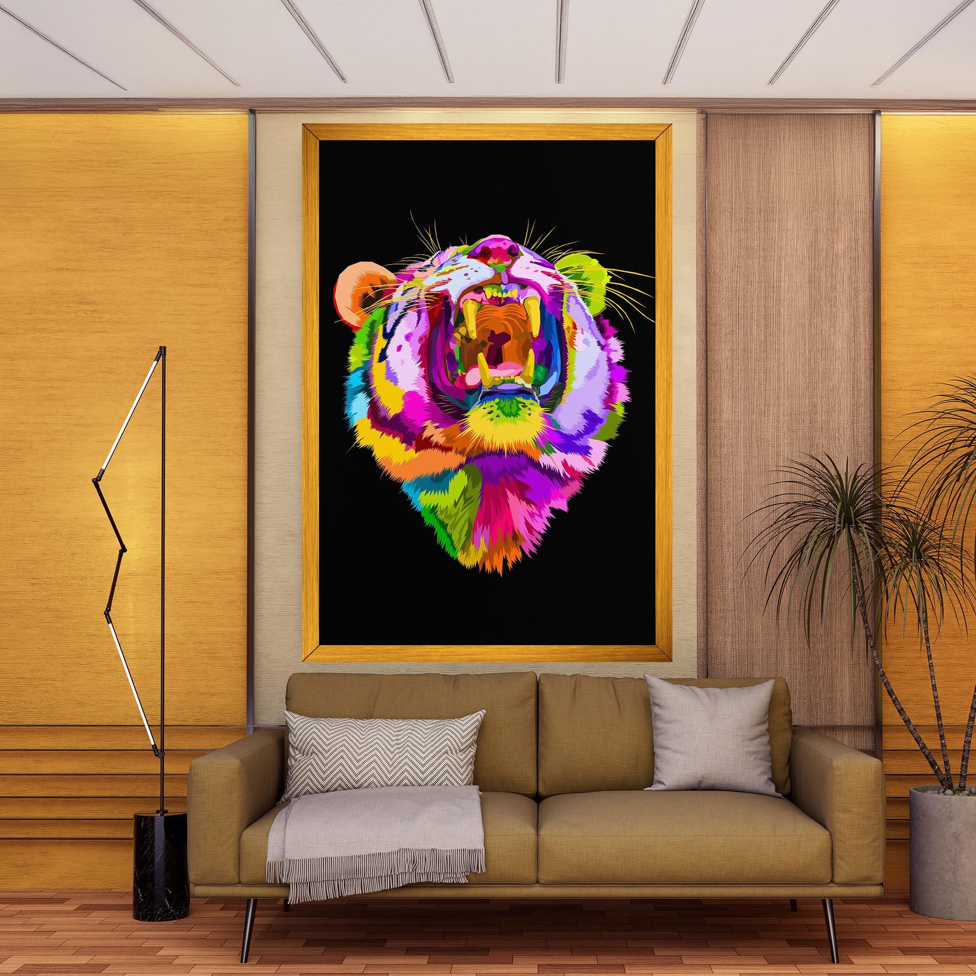 Tablou Canvas Tiger Mix Color mockup 9